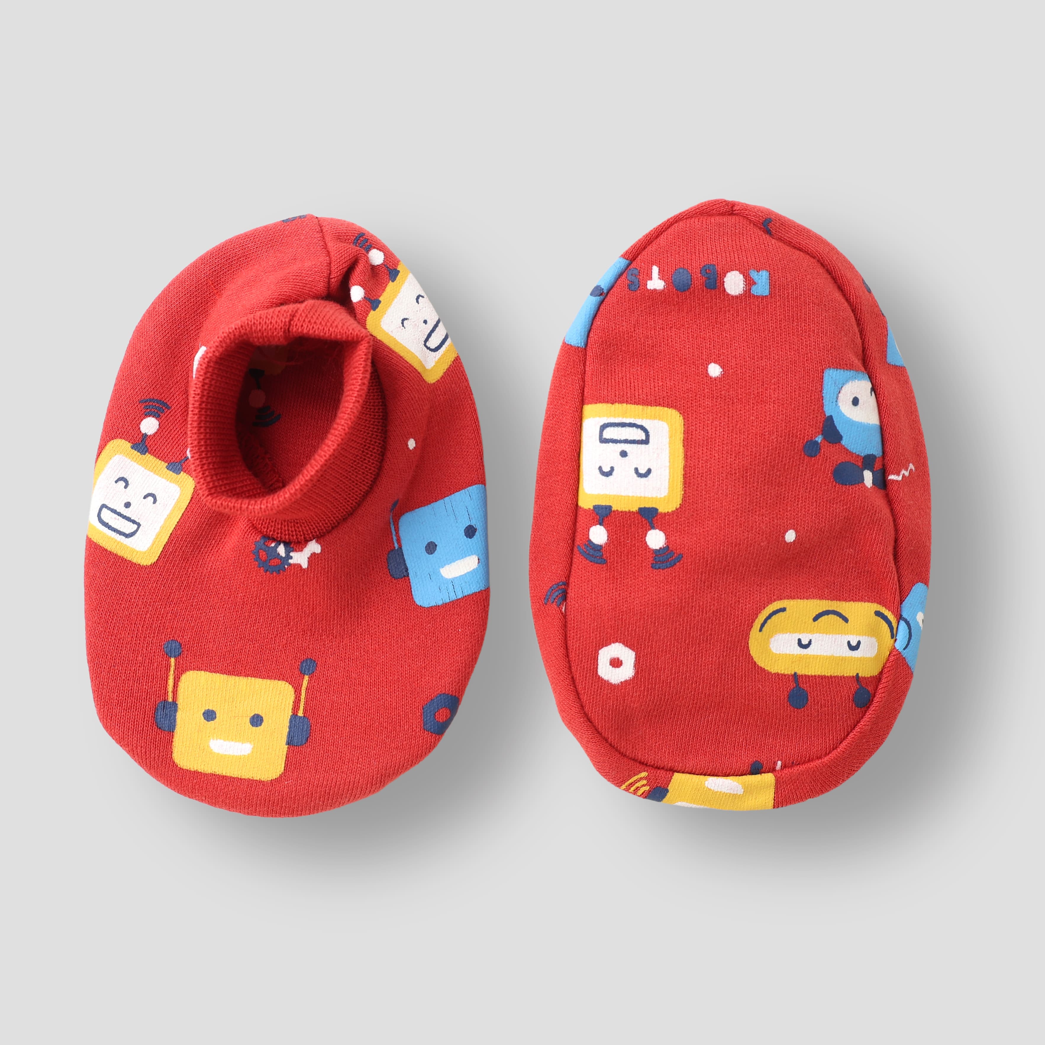 Simply Unisex Red Booties & Mittens Set | All Over Print | Casual, Travel & Outdoor Wear | Machine Wash