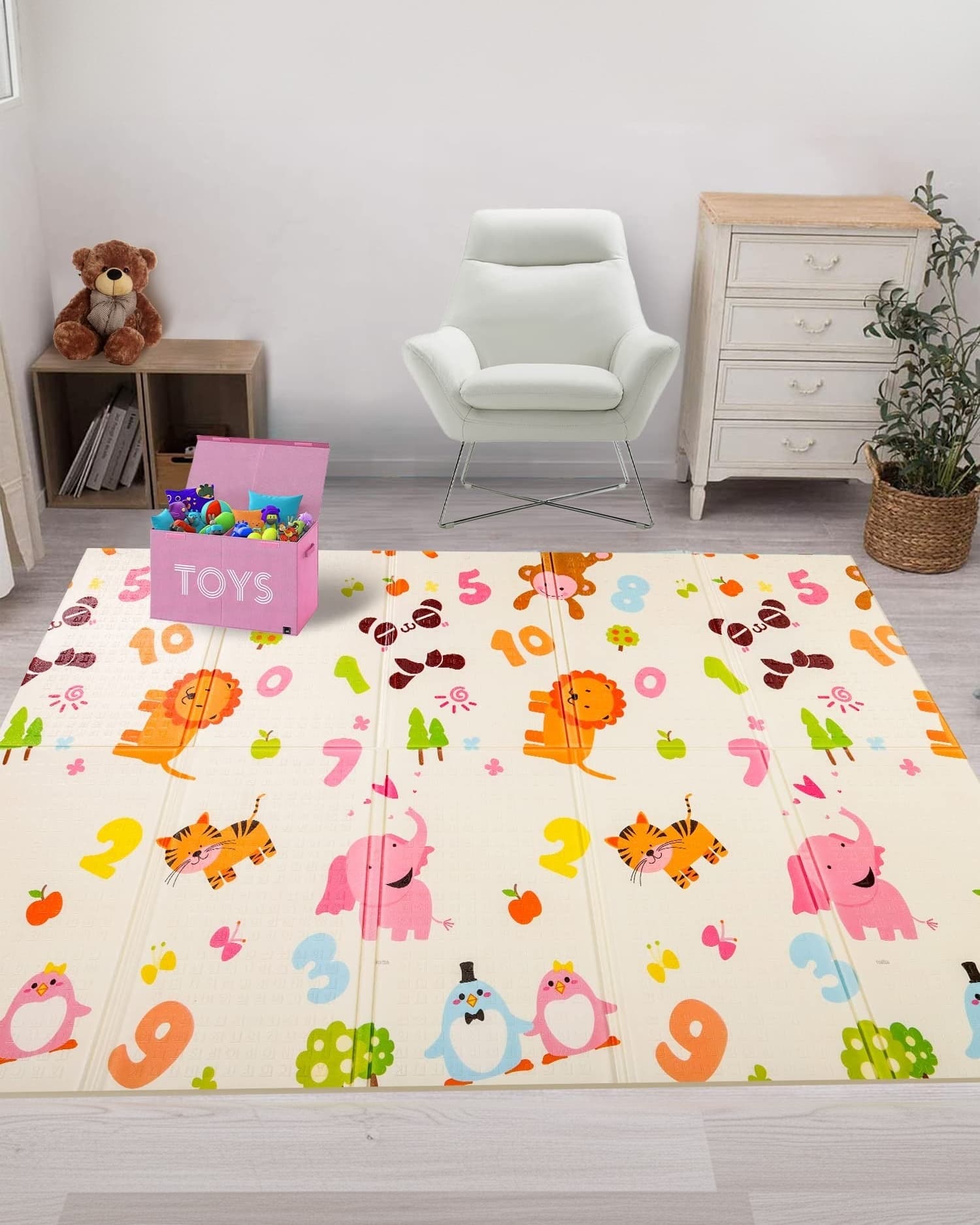LuvLap Jungle Time Double-Sided Waterproof Baby Play Mat – Reversible, Multicolor Floor Mat for Crawling Babies & Kids