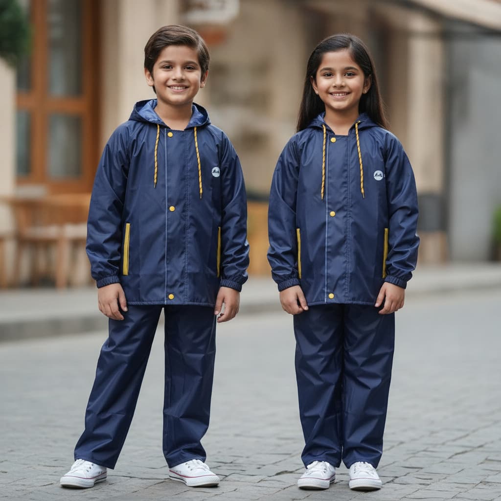 Mars Infiniti Unisex Navy Blue Raincoat Set for All Season Travel and Casual Wear