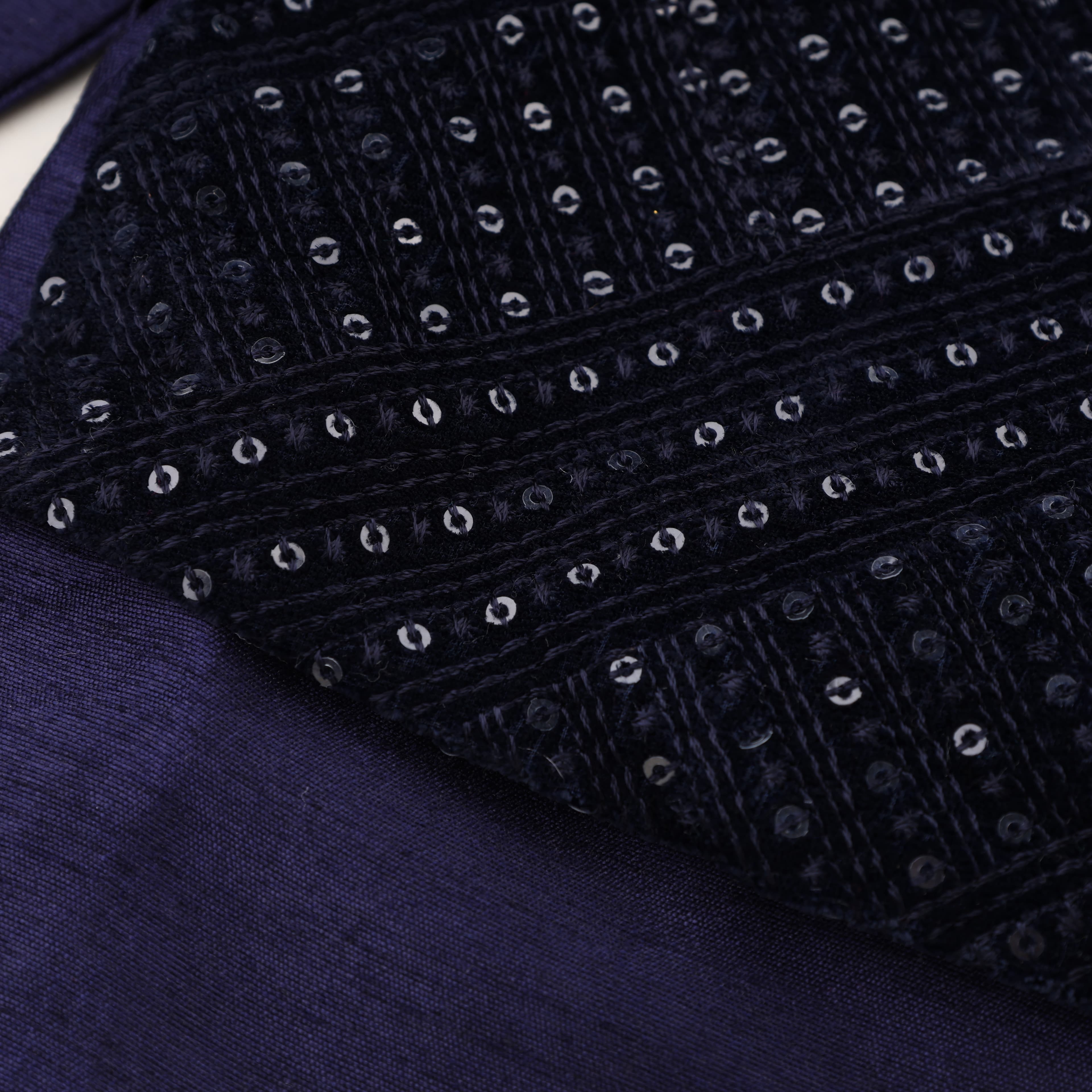 Hathom Navy Blue Cotton Kurta Pyjama & Jacket Set for Boys - Formal/Partywear, All Season