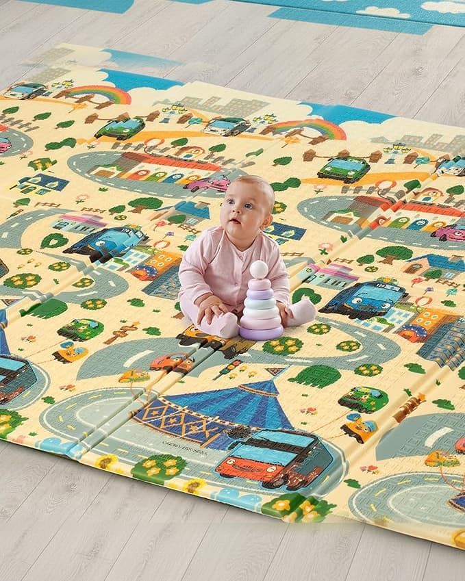 LuvLap Wild Woods Double-Sided Waterproof Baby Floor Mat | Reversible, Cushioned & Multicolor Play Mat for Crawling, Tummy Time & Toddlers