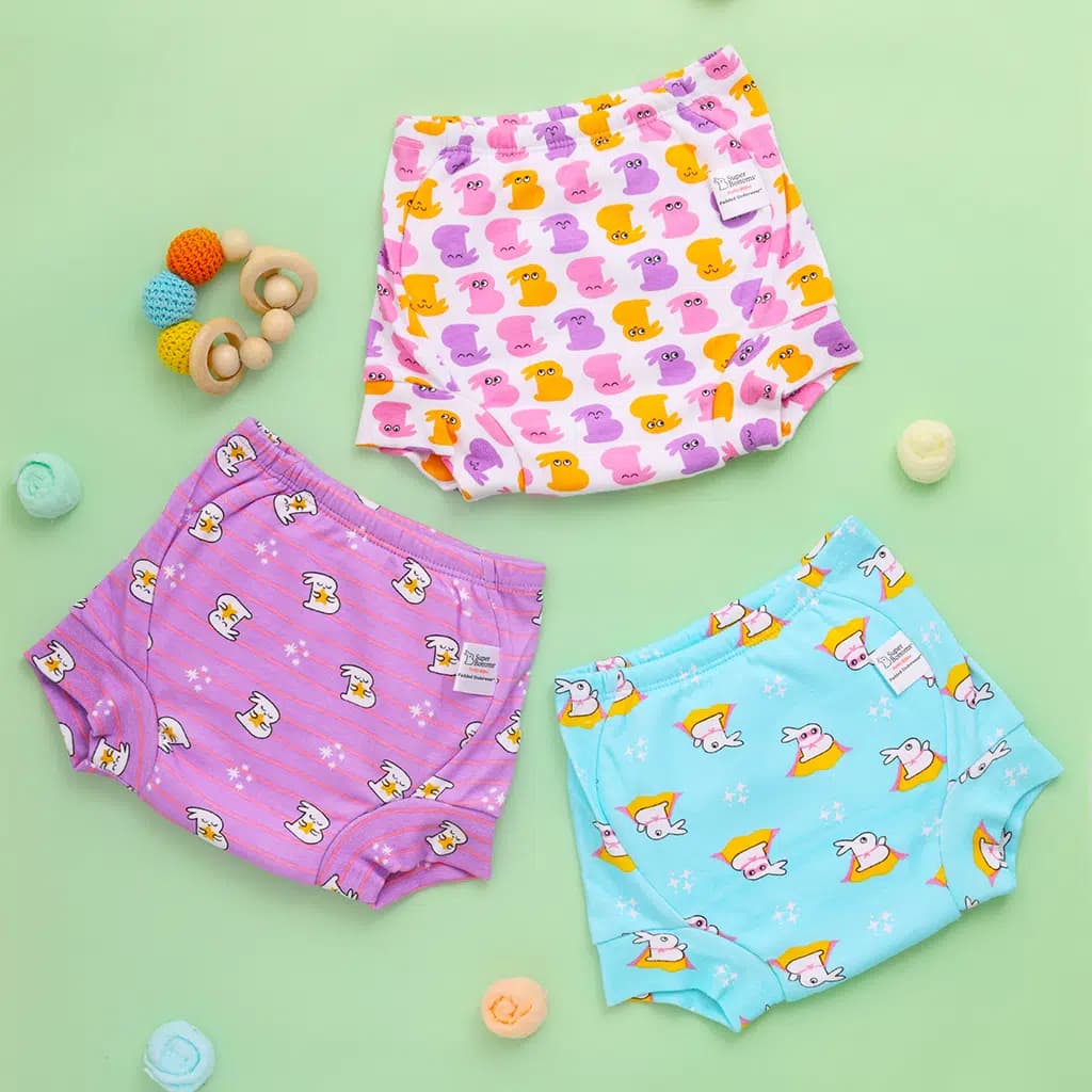 SuperBottoms Padded Underwear for Babies & Toddlers | Pack of 6 DryFeel Cotton Potty Training Pants