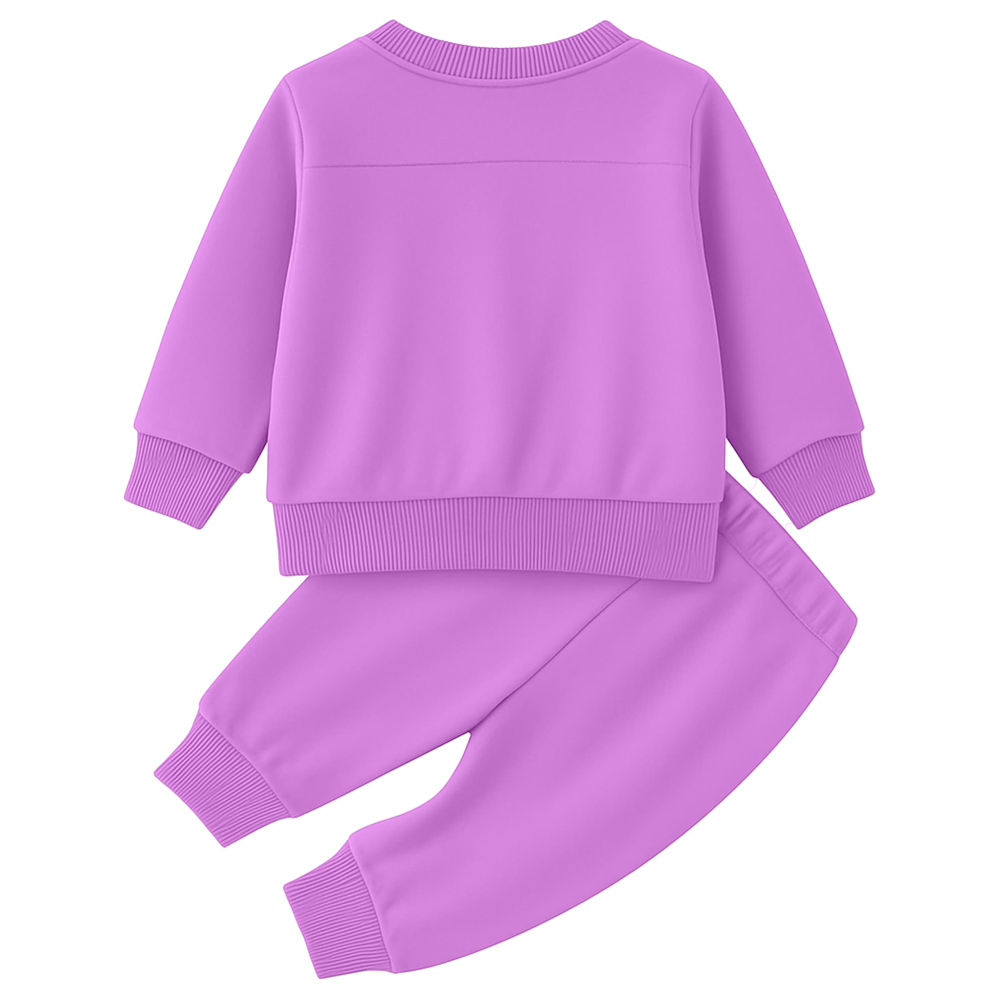 Kuchipoo Girls Lavender Cotton T-shirt & Joggers Set with Disney FRIENDS! Print for Casual Winter Wear