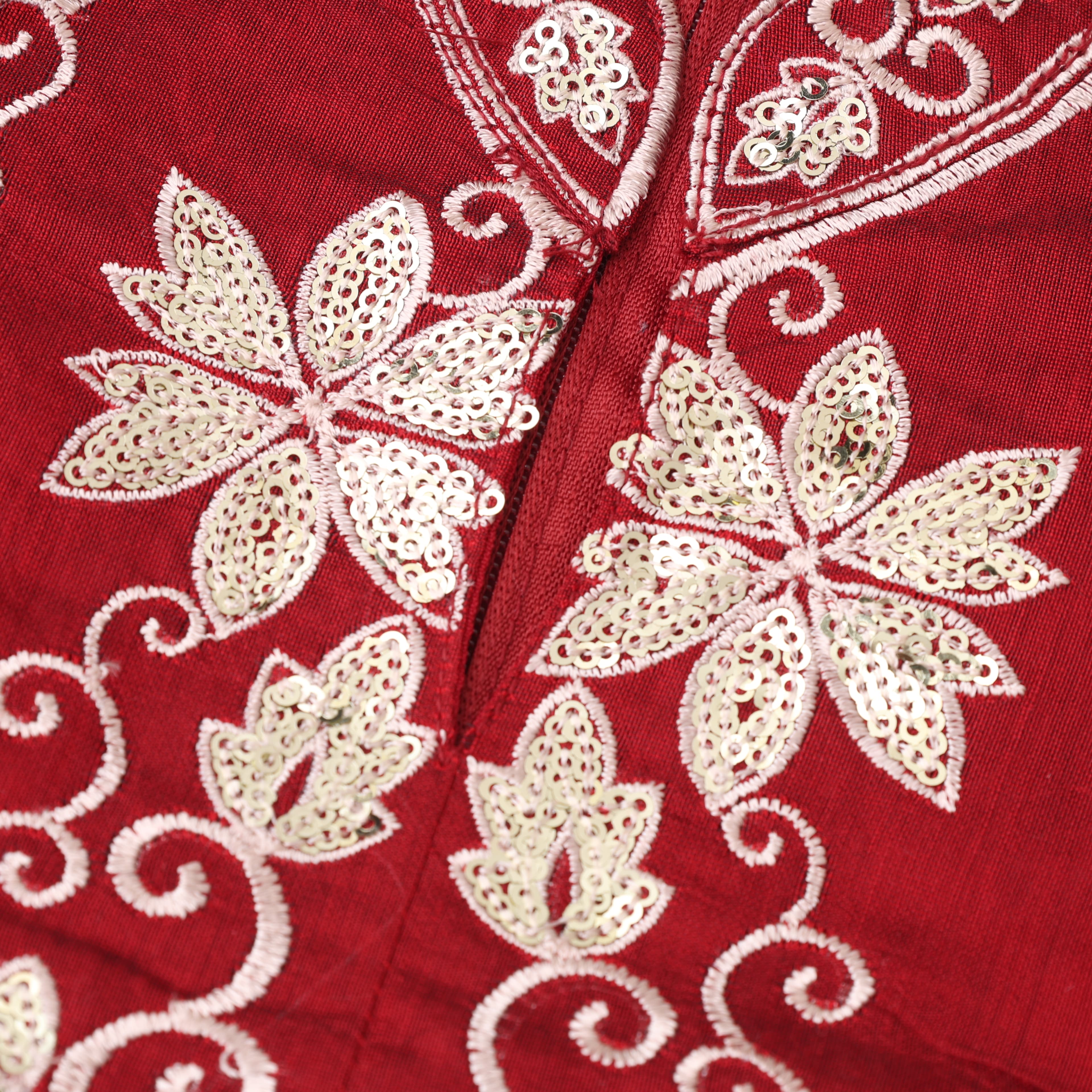 PINK-CLIFF Maroon Cotton Blend Kurti & Sharara Set for Girls - Formal/Partywear, All Season