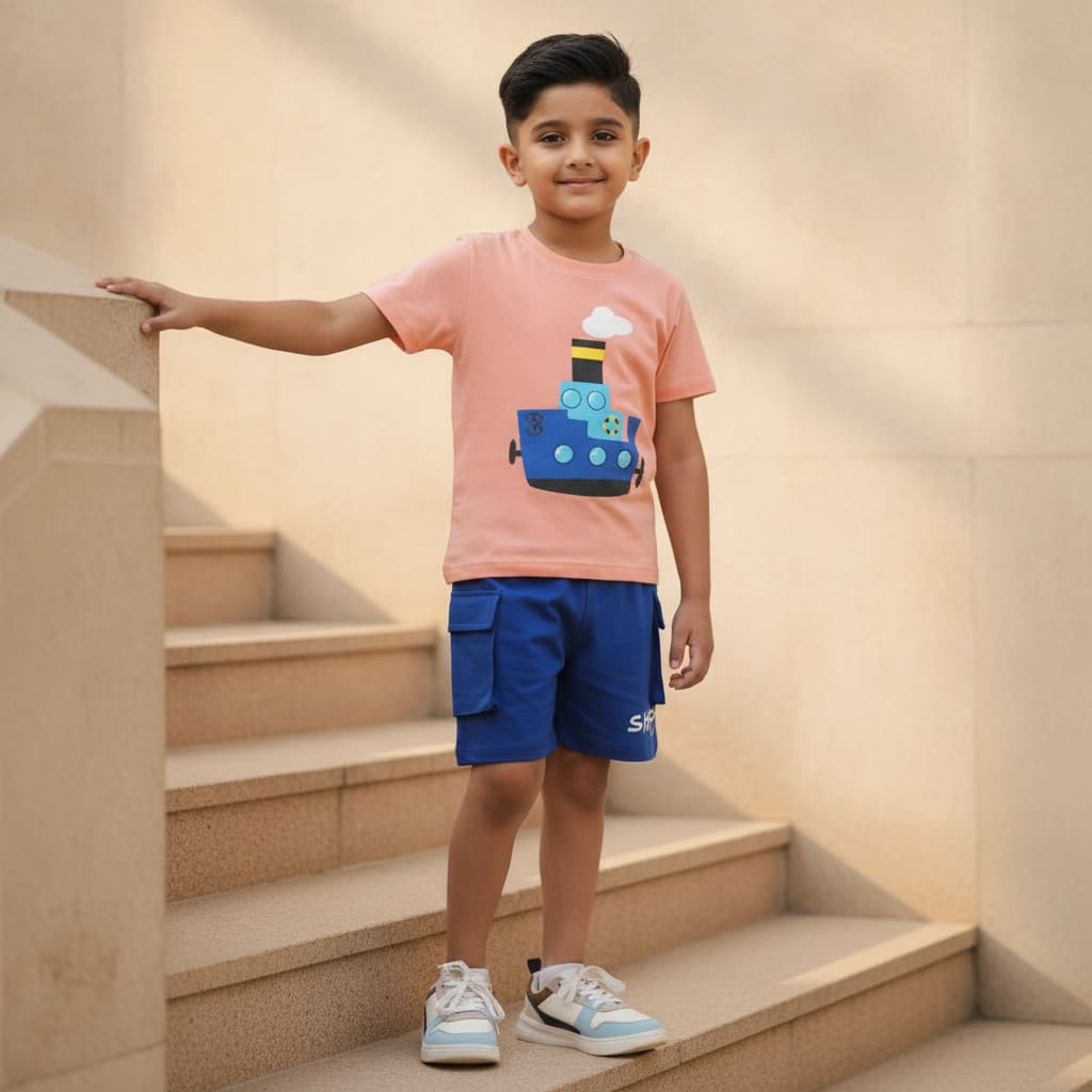 Nauti Nati - Shipy's Dark Peach Shorts Set