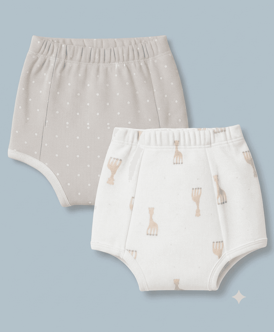 Ben Benny Baby Cotton Padded Training Pants (Pack of 2) - 4 Layer Absorbent Underwear, Medium (Print & Colour May Vary).
