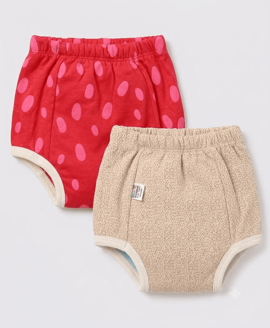 Ben Benny Baby Cotton Padded Training Pants (Pack of 2) - 4 Layer Absorbent Underwear, Medium (Print & Colour May Vary).