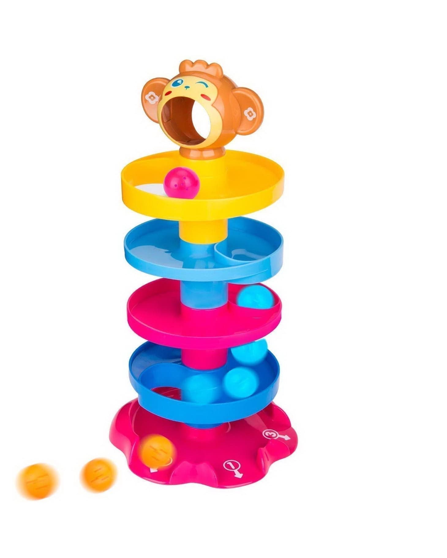 Jollyora Ball Drop and Roll Swirling Tower for Baby and Toddler Development Educational Toys - Multicolour