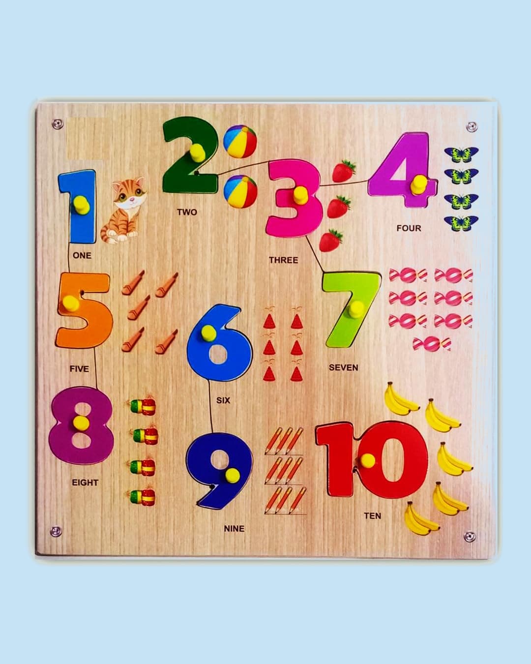 Wooden Learning Educational Numbers Puzzle Board for Preschool Kids | Number Matching Toy for Kids
