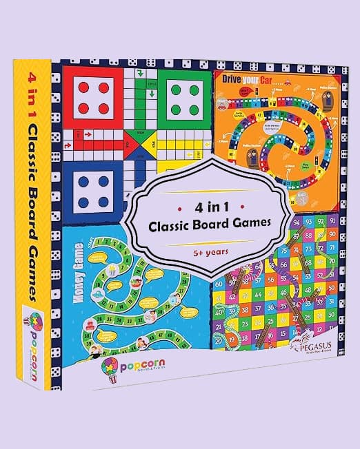 Pegasus 4-in-1 Classic Board Games for Kids | Strategy, Logic & Family Fun | Educational Games Ages 5+