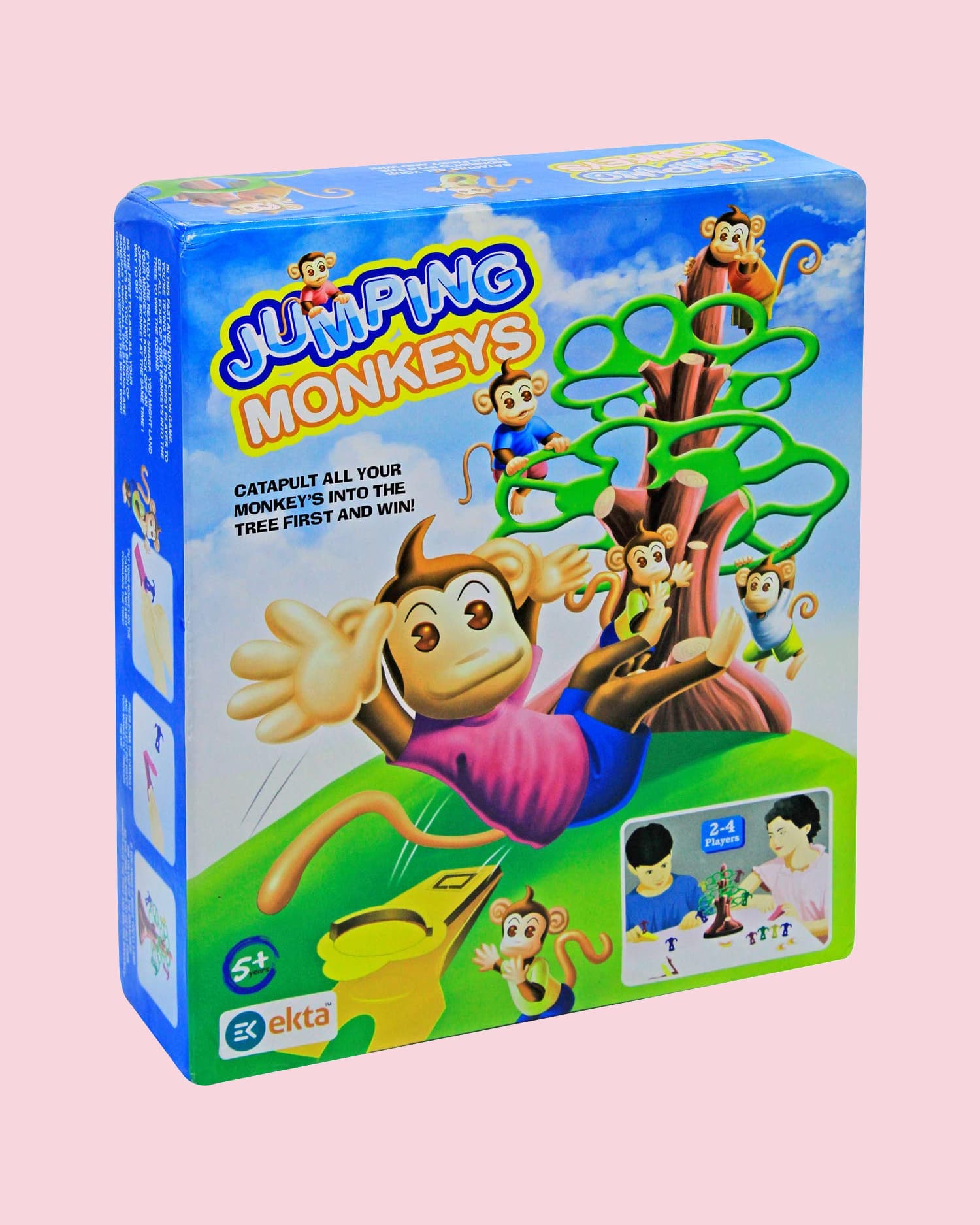 EKTA Jumping Monkeys Small Catapult Toy 2 Players Board Game for Kids (Multicolour)