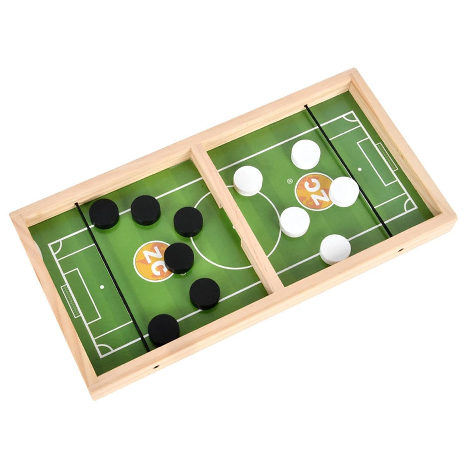 Jollyora Children's Fun Two-in-one Football Bouncing and Tetris Two-player Fun Board Game Wooden Toys- Pack of 1- Color May Vary