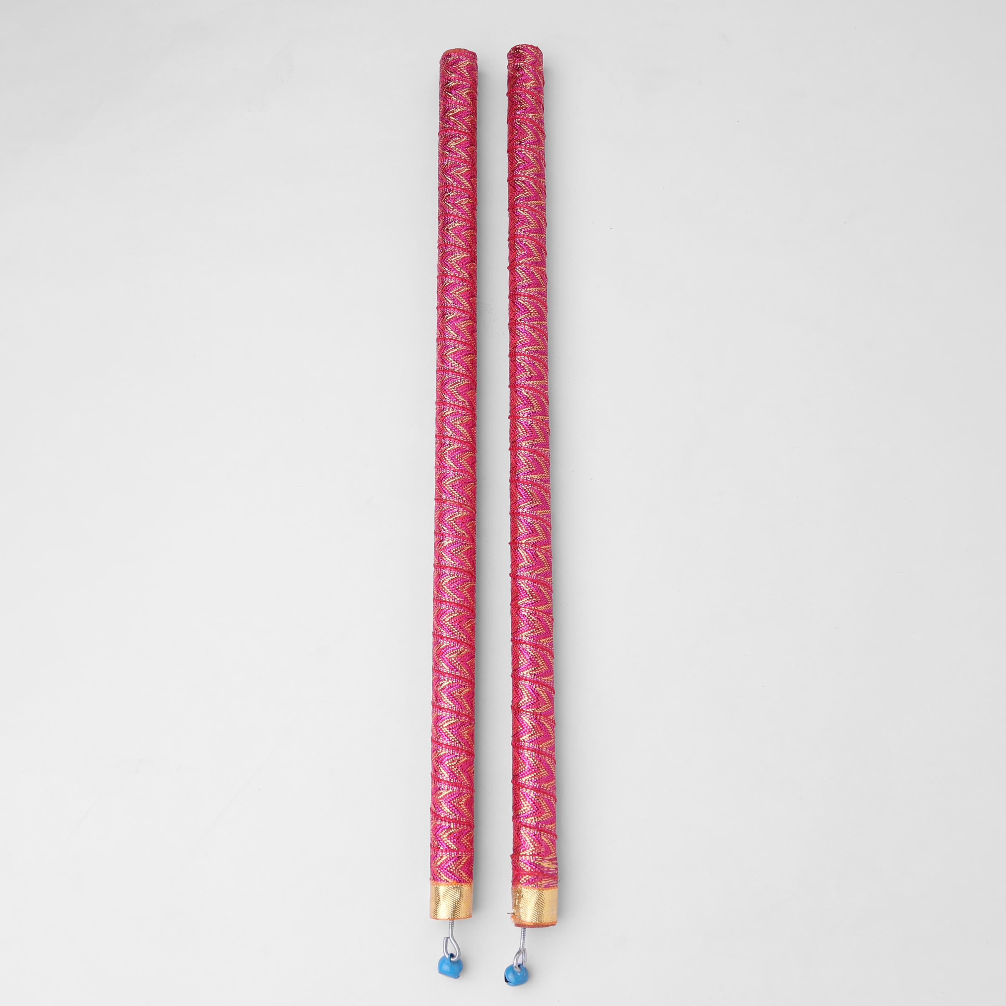 Dandiya Sticks for Navratri Garba & Dandiya Raas | Colourful Traditional Dance Sticks for Kids & Adults | 1 Pair, Dark Pink