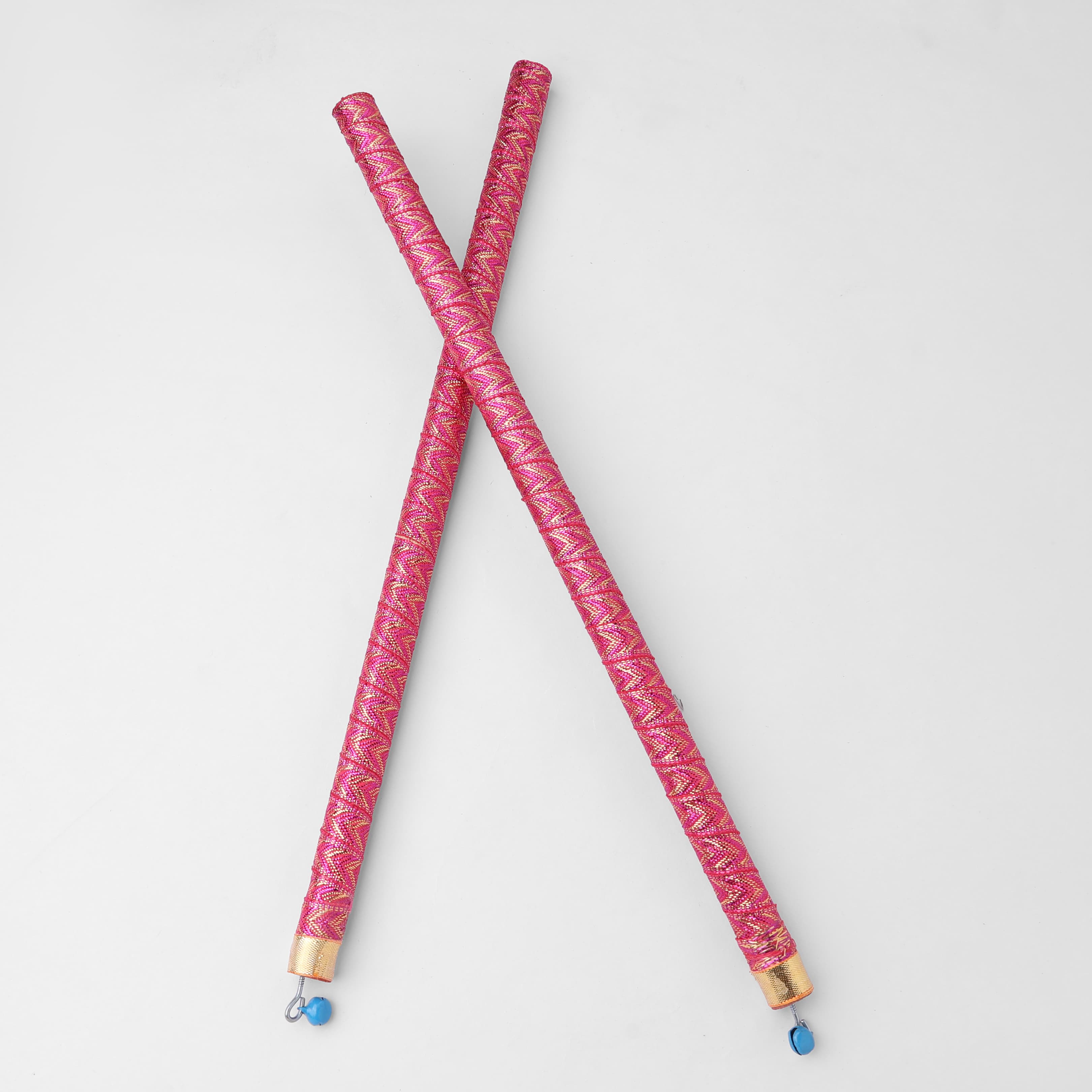 Dandiya Sticks for Navratri Garba & Dandiya Raas | Colourful Traditional Dance Sticks for Kids & Adults | 1 Pair, Dark Pink
