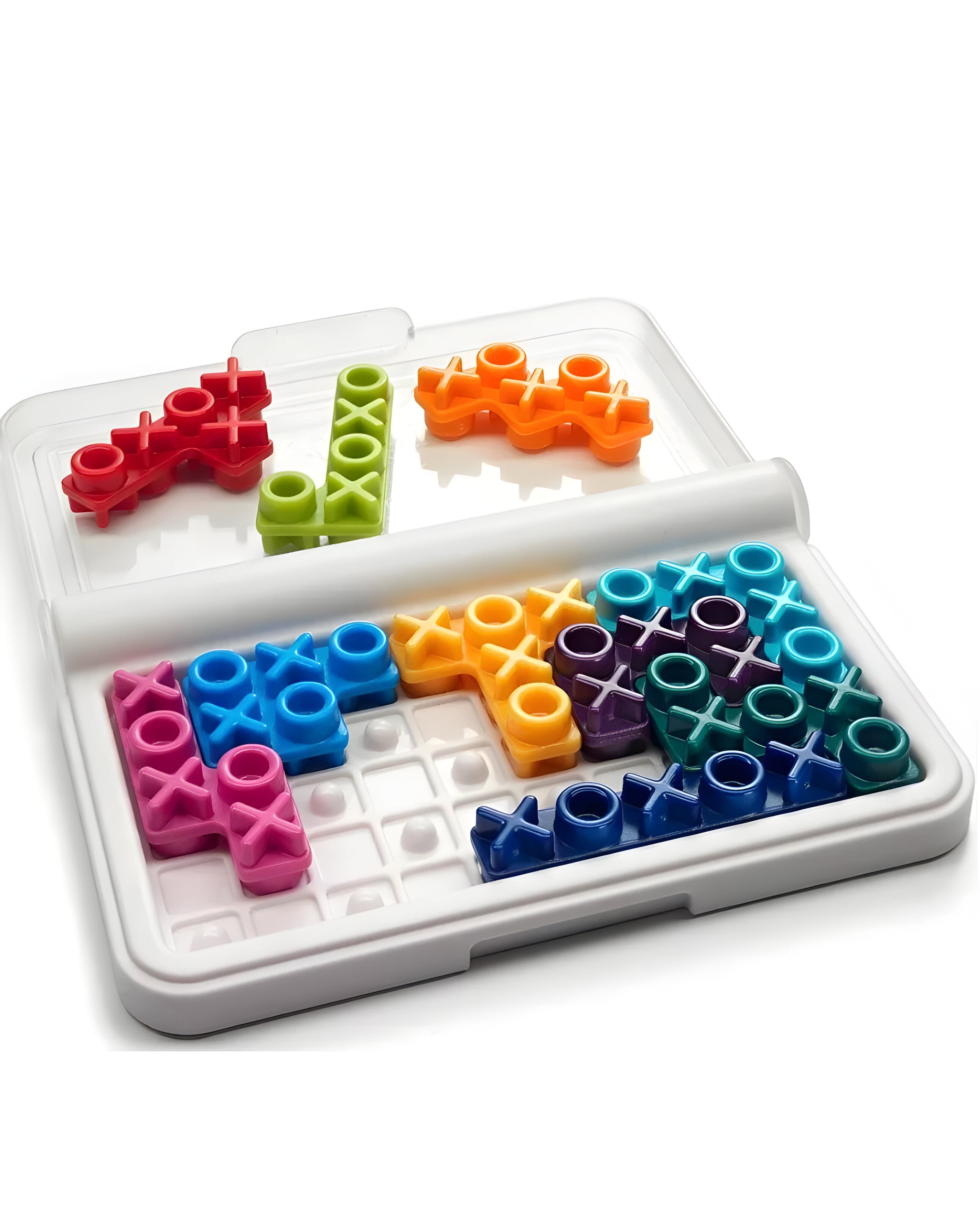 Jollyora IQ Challenge XOXO game Travel Game/Brain Teaser with 120 Challenges for kids- PACK OF 1- COLOR MAY VARY