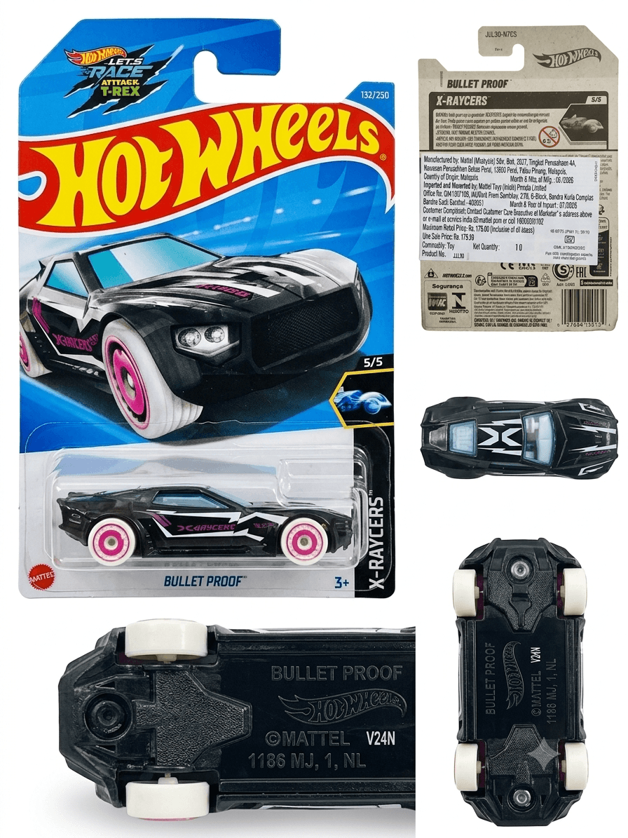 Hot Wheels Bullet Proof Diecast Toy Car | High-Speed Track Racer Model | Collectible Vehicle for Kids and Enthusiasts