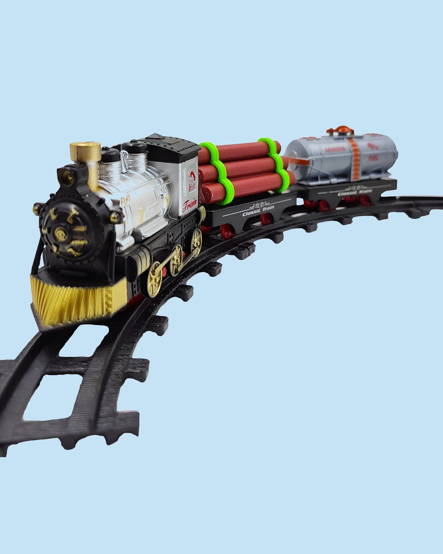 Jollyora Classic Train Play Set Battery Operated Train Track Set Toy With Tracks for Kids- Pack of 1- Color May Vary