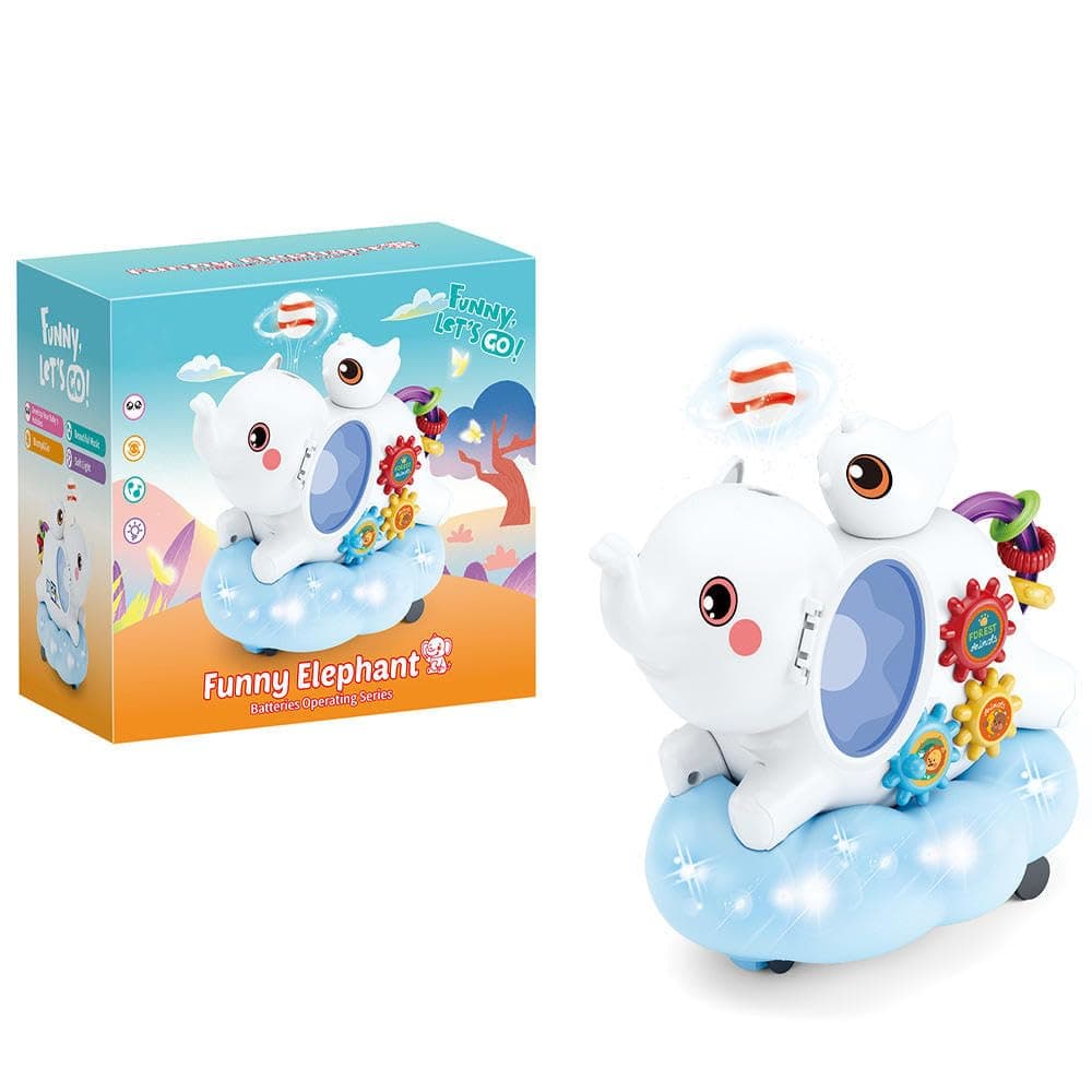 Jollyora Toddler Early Educational Toy Air Floating Ball Light up Universal Walking Electric Elephant Musical Toy for Kids  - PACK OF 1 - COLOR MAY VARY