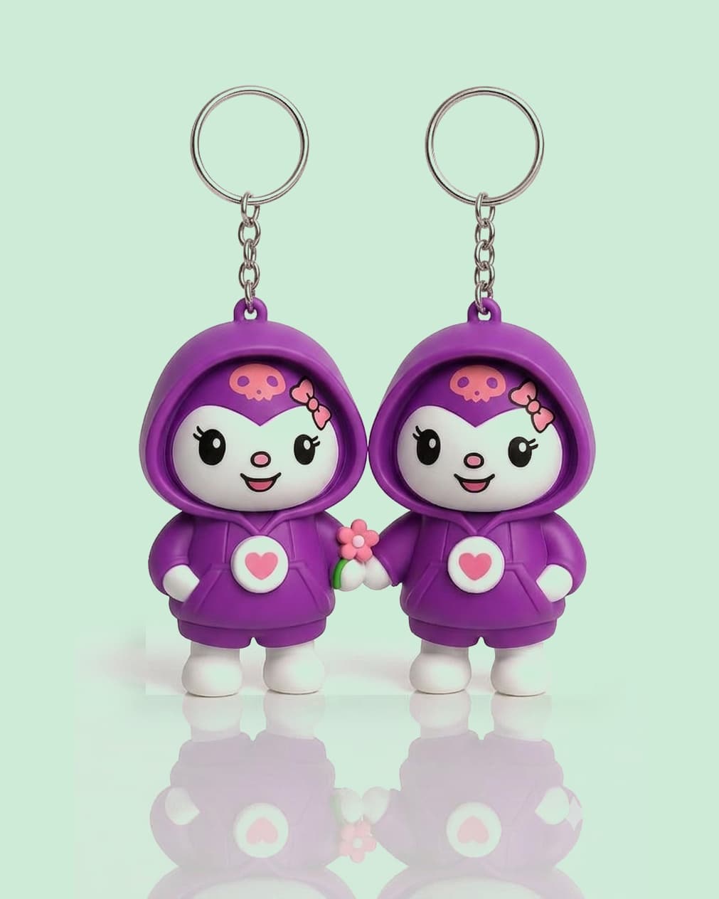 Face Changing Cute Cartoon Character Keychain Bag Accessory for Kids & Adults| Pack of 2
