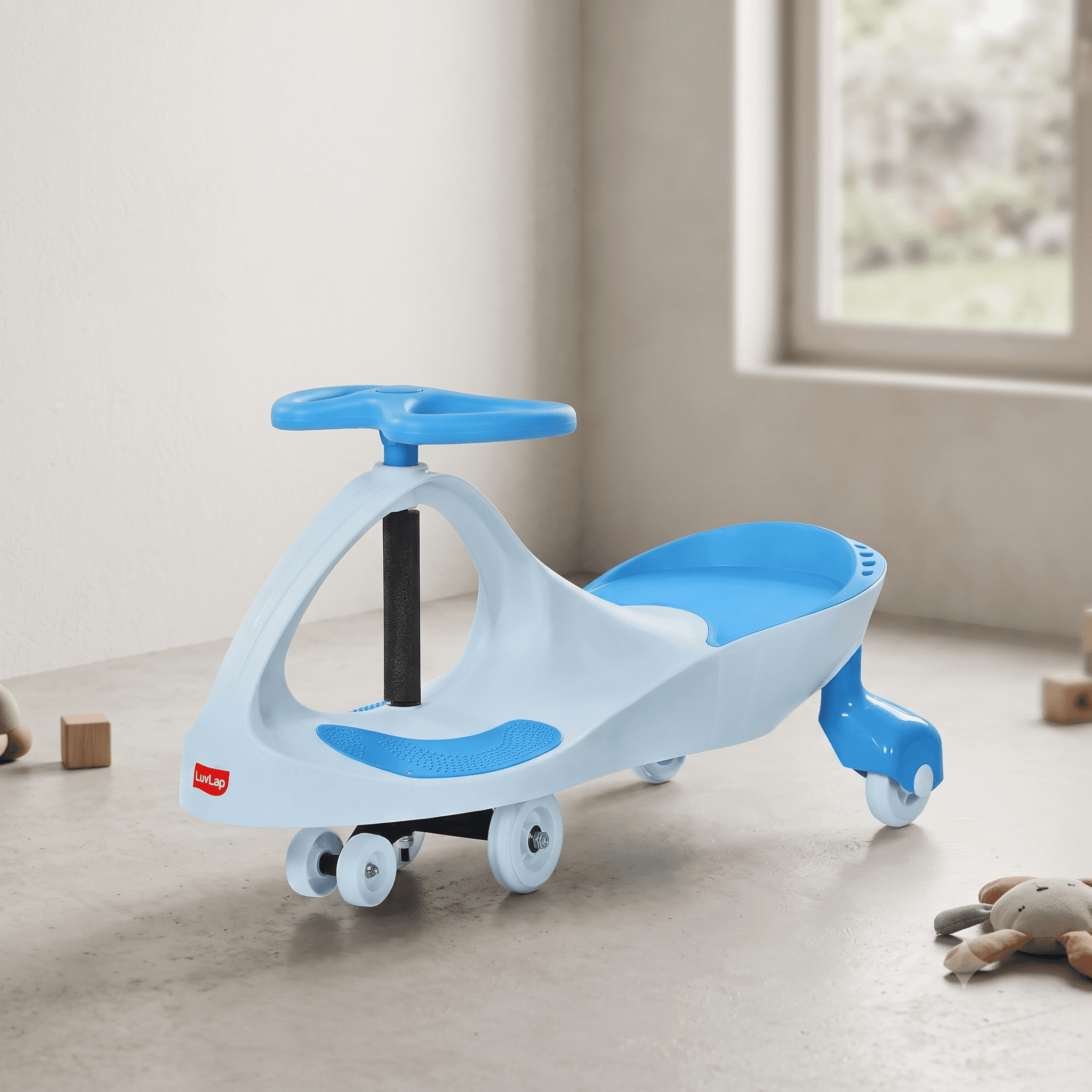 LuvLap Sunshine Swing Ride-On Car | Blue , Kids Twist Car with Comfortable Seat, Quiet Wheels & Indoor/Outdoor Play