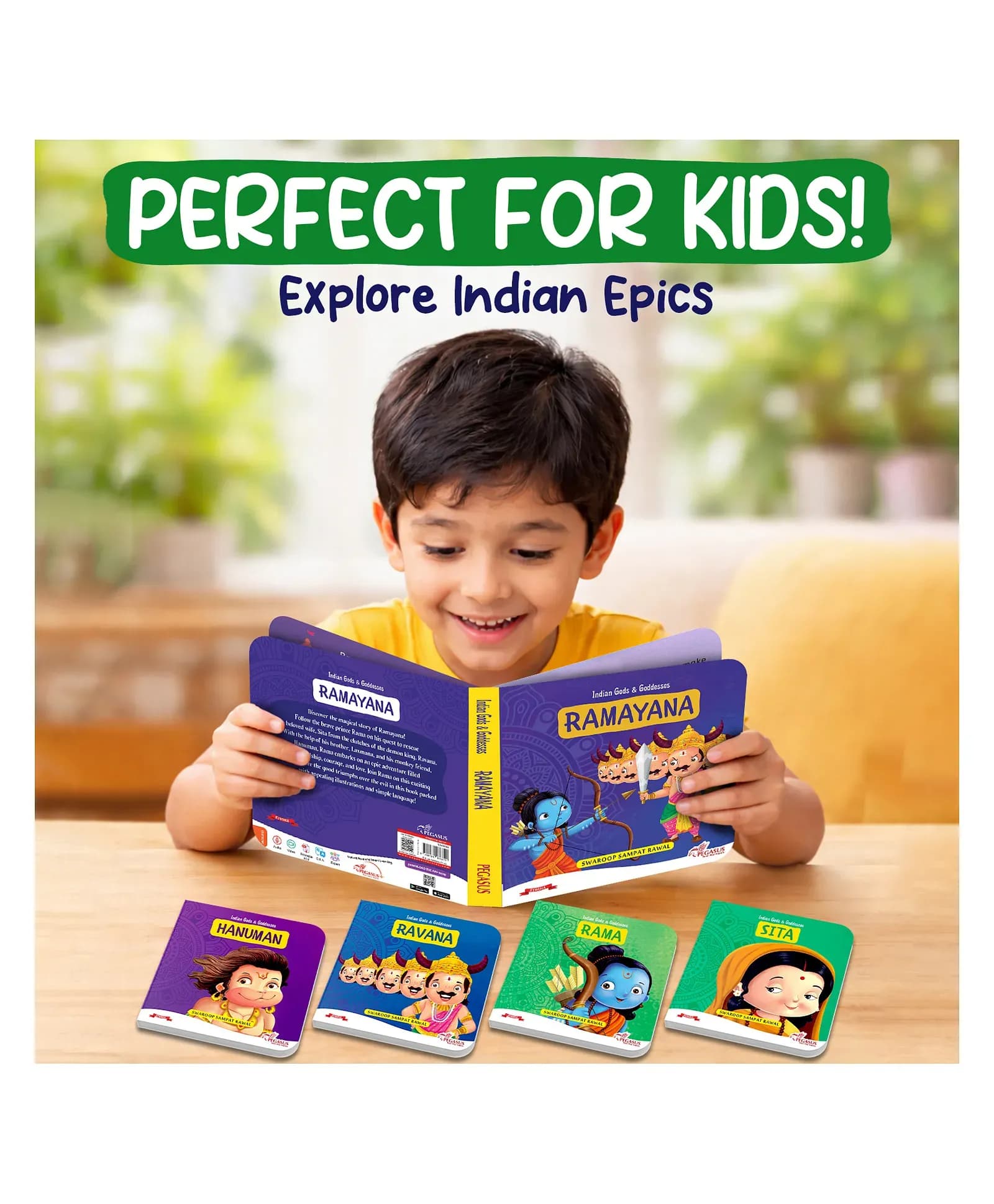 Pegasus Ramayana Story Book Set of 5 Books – Indian Gods & Goddesses Illustrated Storybooks for Kids