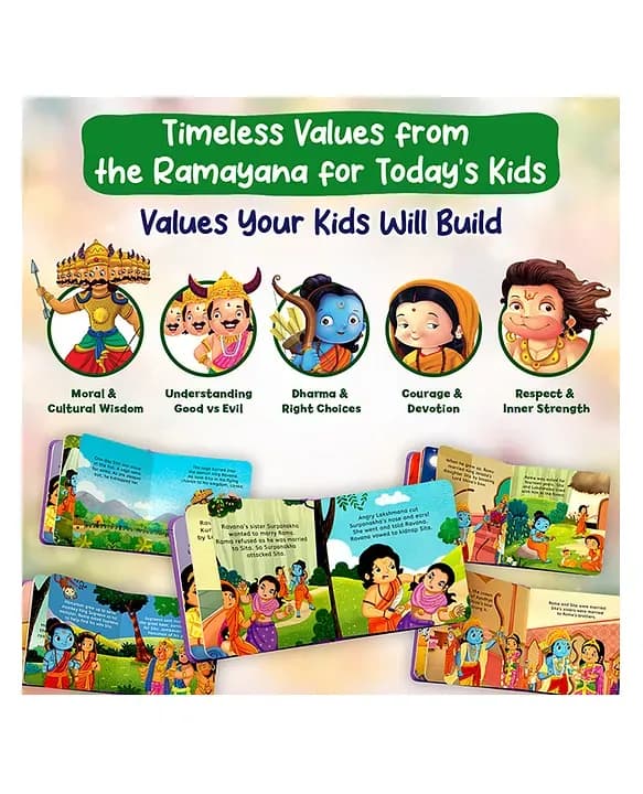 Pegasus Ramayana Story Book Set of 5 Books – Indian Gods & Goddesses Illustrated Storybooks for Kids