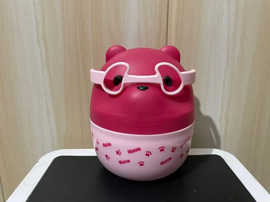 Cute Bear BPA-Free Plastic Lunch Box for Kids & Adults | Stylish Food Container | Compact School Lunch Box | Color May Vary