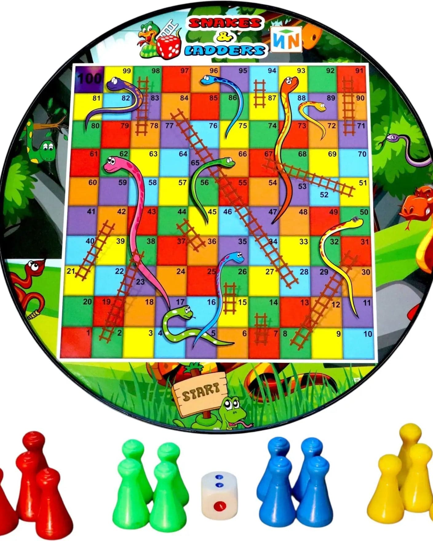 Snakes & Ladders 3-in-1 Board Game | Fun Family Strategy & War Board Game | Indoor Game for Kids & Adults