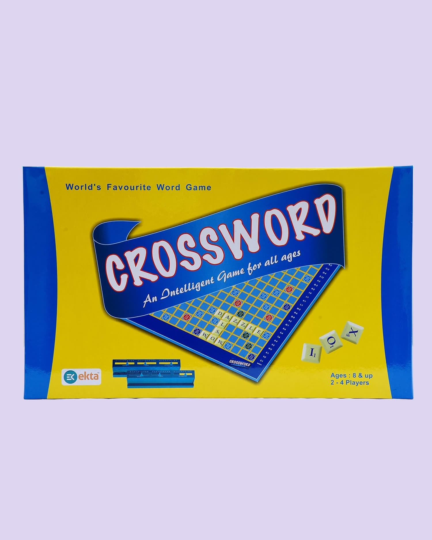 Ekta Crossword Intelligent Board Word Game for Kids and All Ages, 2-4 Players, Educational Strategy Game, Age 6+.