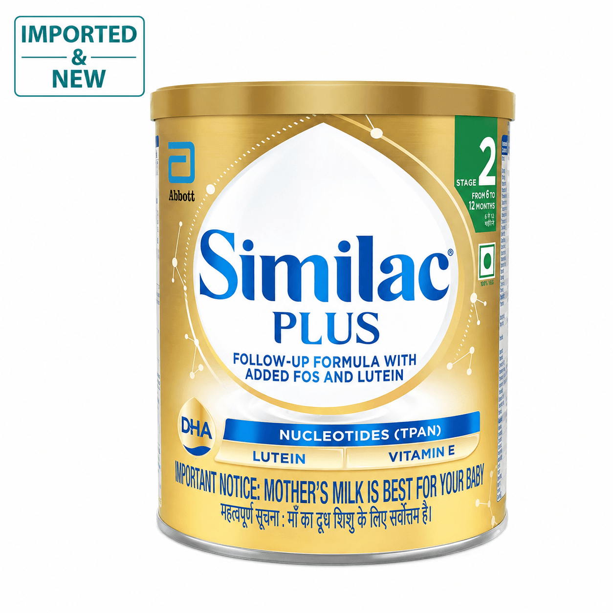 Similac Infant Plus Stage 2 Follow-Up Formula New– 400g Tin (6–12 Months), with HMO, Supports Immunity & Brain Development