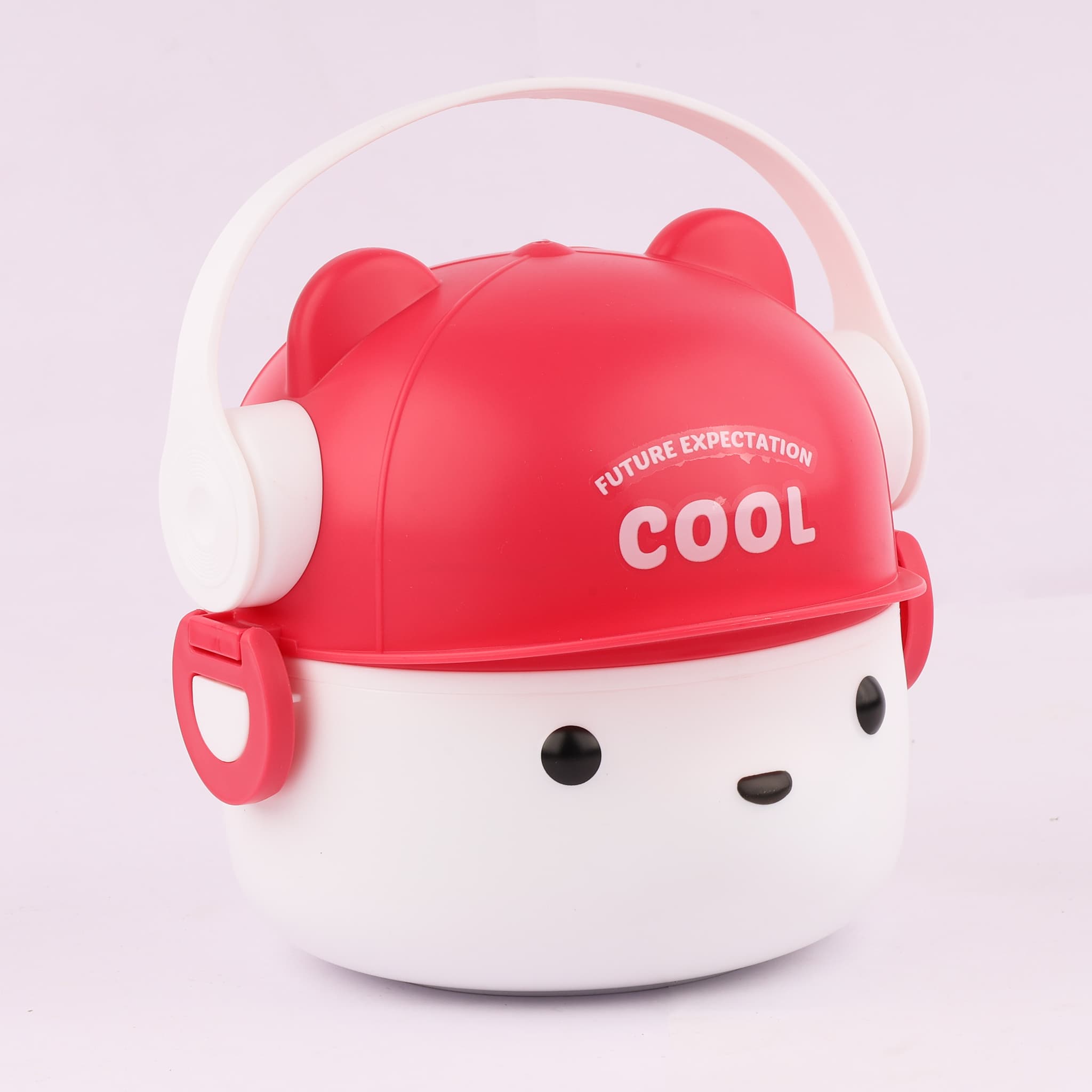 Cool Bear Stainless Steel Lunch Box for Kids: Leak-Proof Bento Box with Cutlery – Pink