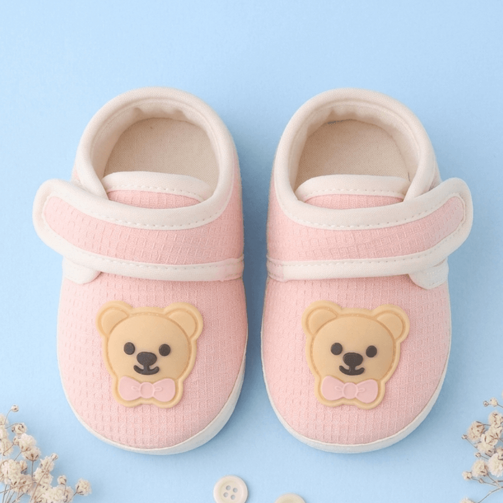 NIIC Unisex Pink Booties | Applique Pattern | Casual & Daily Wear | Hand Wash