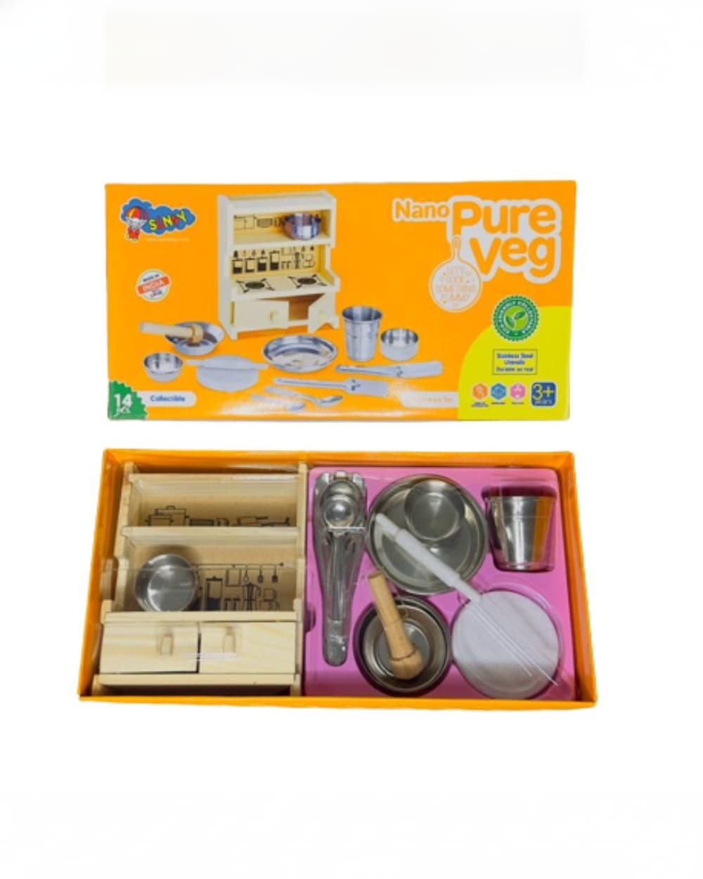 Sunny Nano-Pure Veg Fun & Durable Pretend Play Kitchen Set for Kids 3Y+