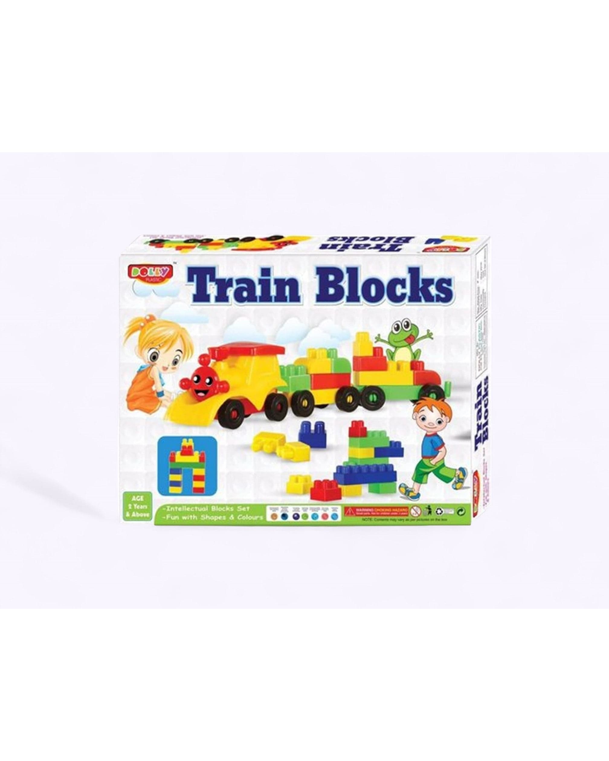 Smilebug Train Block Set - Build & Play with Colorful Blocks | Dolly Series Construction Toy
