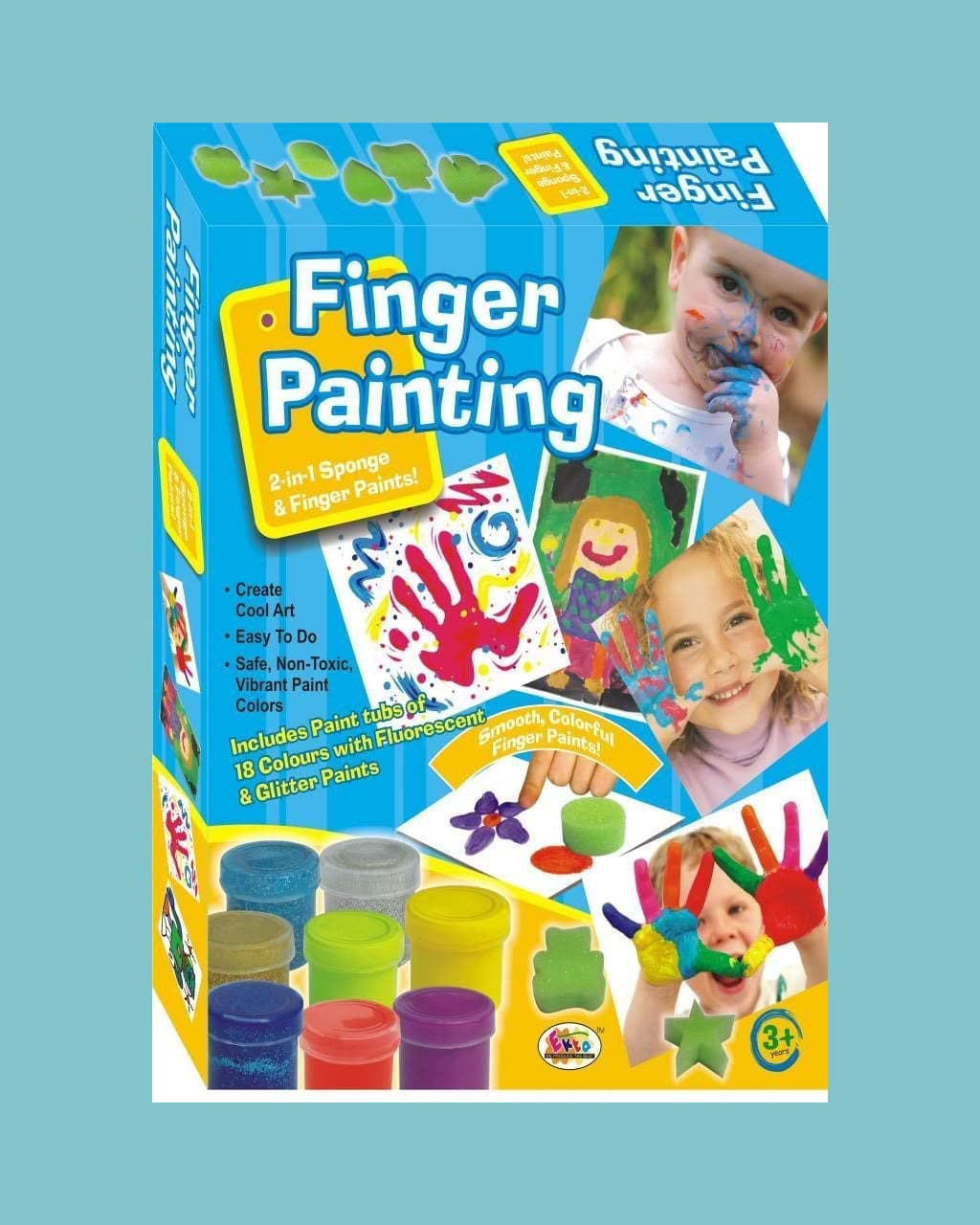 EKTA Finger Painting Set – 18 Vibrant Colors | Creative Art & Fun Activity Kit for Kids – Multicolor