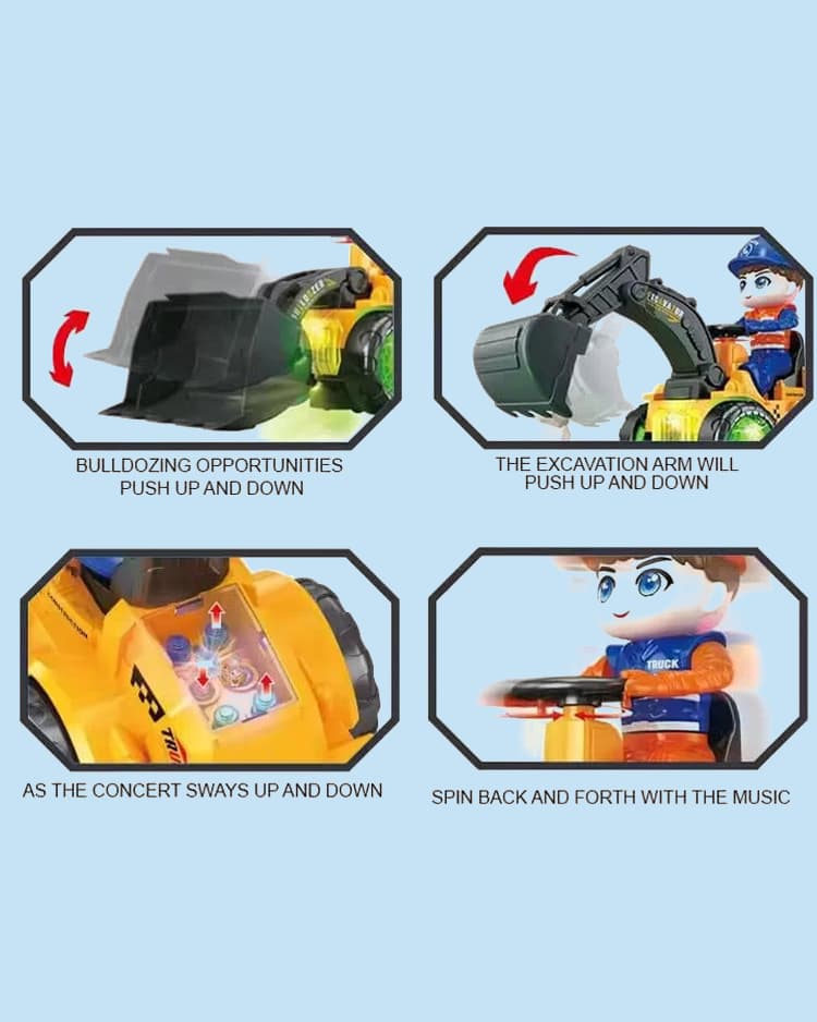 SUPER TRUCK TEAM ENGINEERING JCB & Construction Vehicles Set | Musical & Lightning