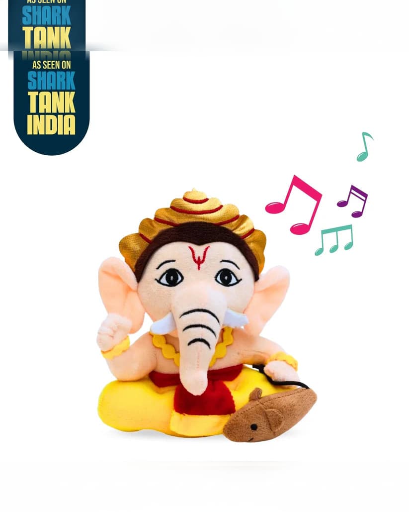 Panda’s Box Small Mantra Chanting Baby Ganesha Plush Toy 20 cm | Musical Soft Safe Gift for Kids