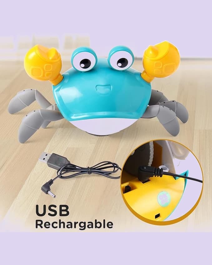 Kidology Crawling Crab Toy, 2-4Y | Musical, LED Lights, Obstacle Sensors, Interactive