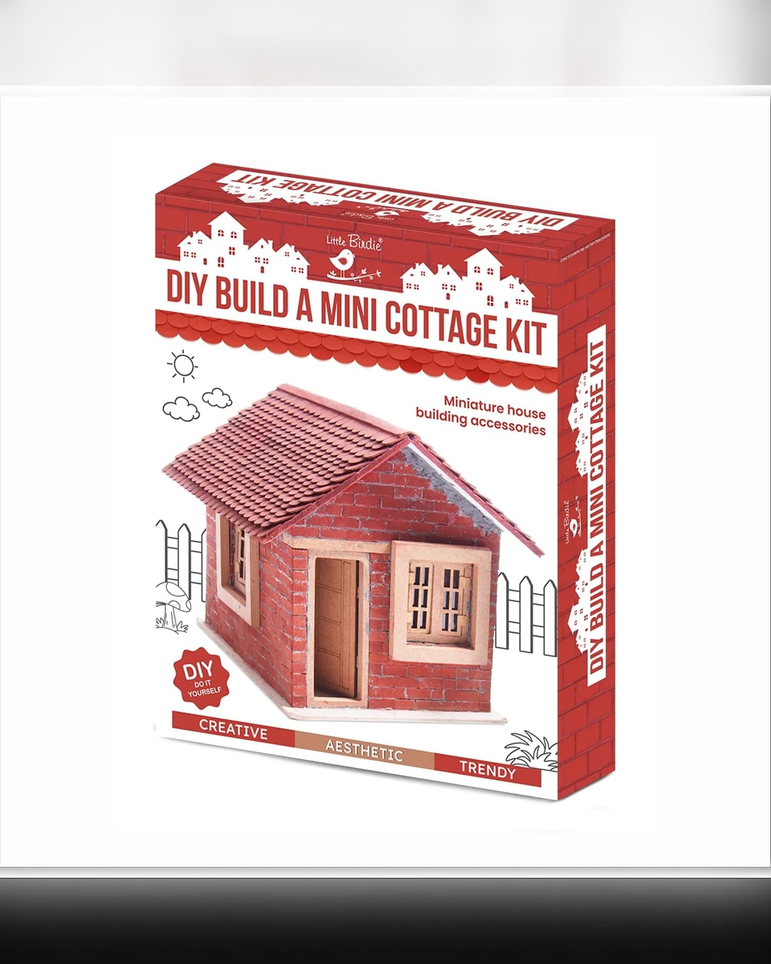 Itsy Bitsy DIY Build a Mini Cottage Kit – House Making Craft Kit for Kids & Adults Creative Model Building Fun