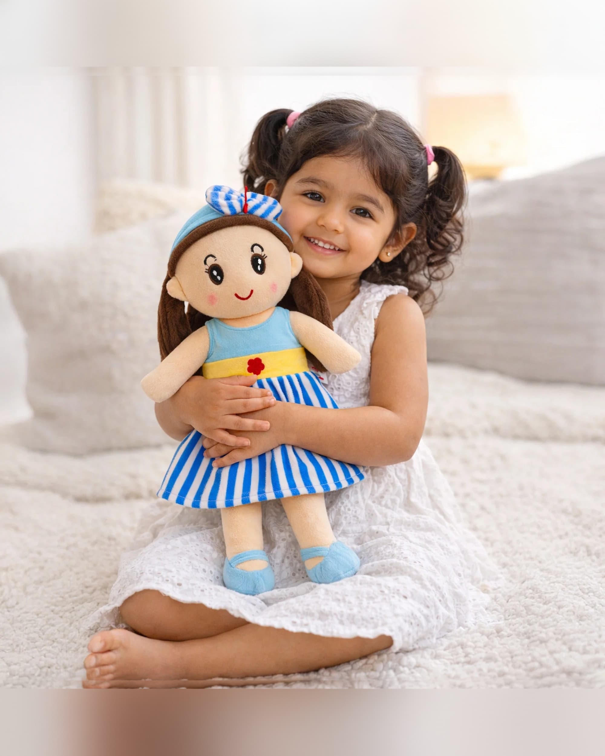 Kidology Soft Huggable Cute Doll for Kids | Plush Cuddly Toy for Playtime, Bedtime & Gifting for Children