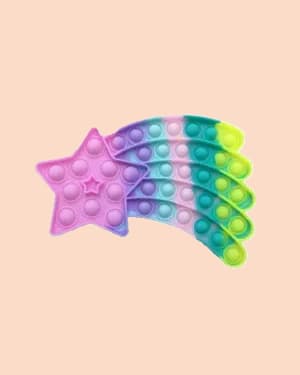 FunBlast Rainbow Star Pop It Fidget Toy for Kids, Silicone Sensory Bubble Push Pop Stress Relief Puzzle Game Toy