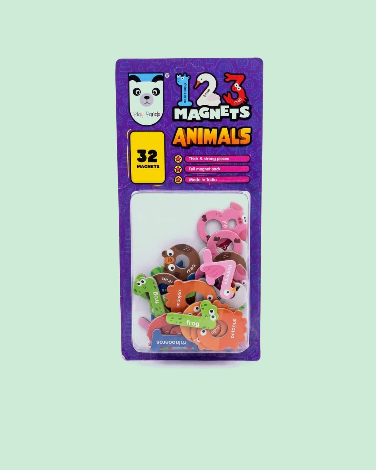 Play Panda Numbers Magnetic Animals Set | 32 Magnets Learning Magnets for Kids 3+ Years | Fun Educational Toy