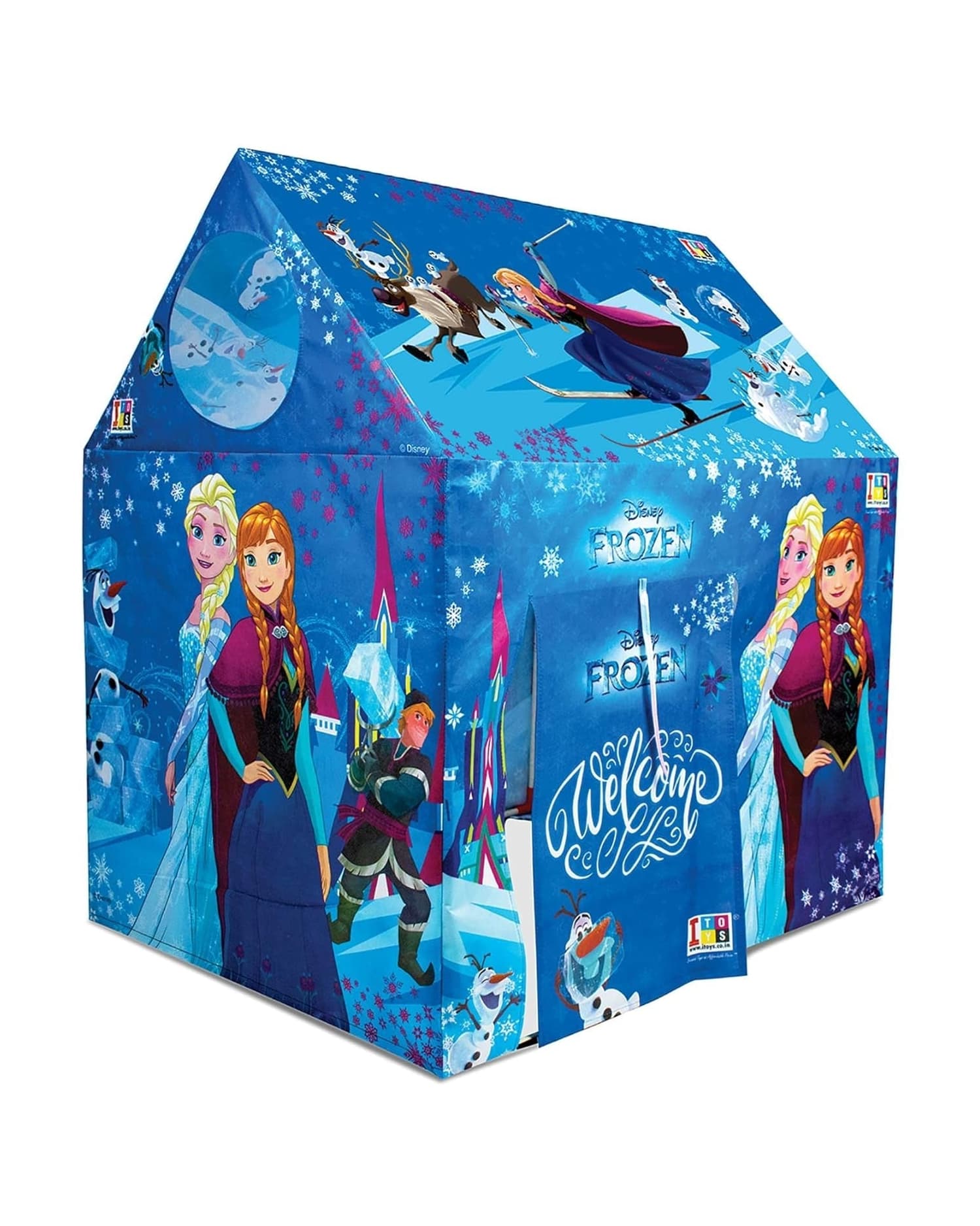ITOYS Frozen Theme Play Tent House with LED Lights | Indoor & Outdoor Castle Tent Toy for Kids