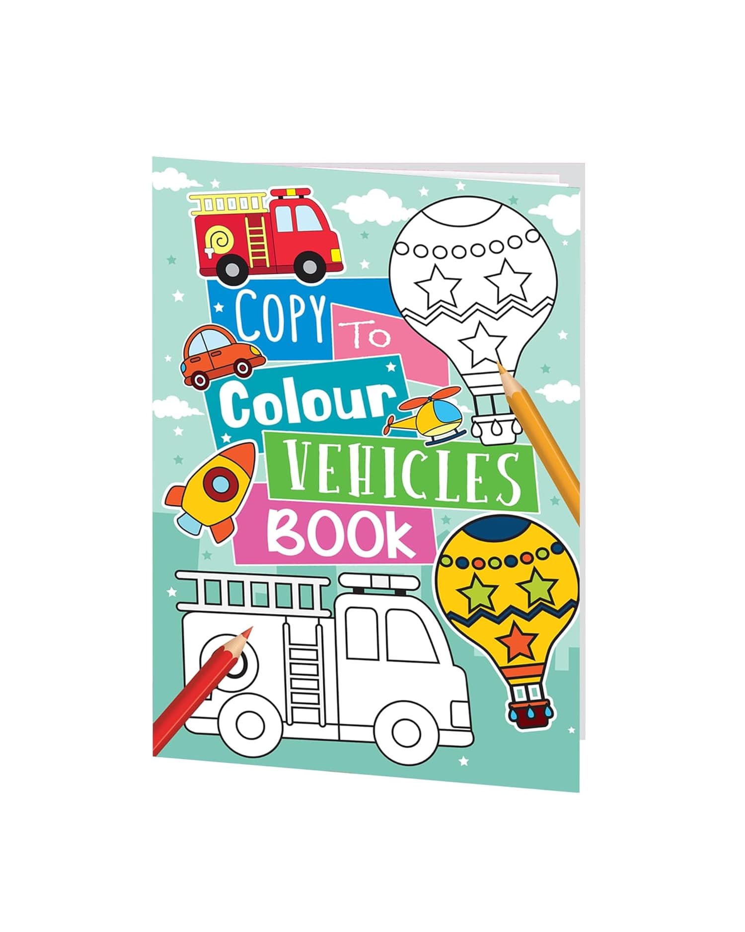 Hello Friends Copy to Colour Vehicles Book for Kids | Fun Learning Colouring & Drawing Activity Book
