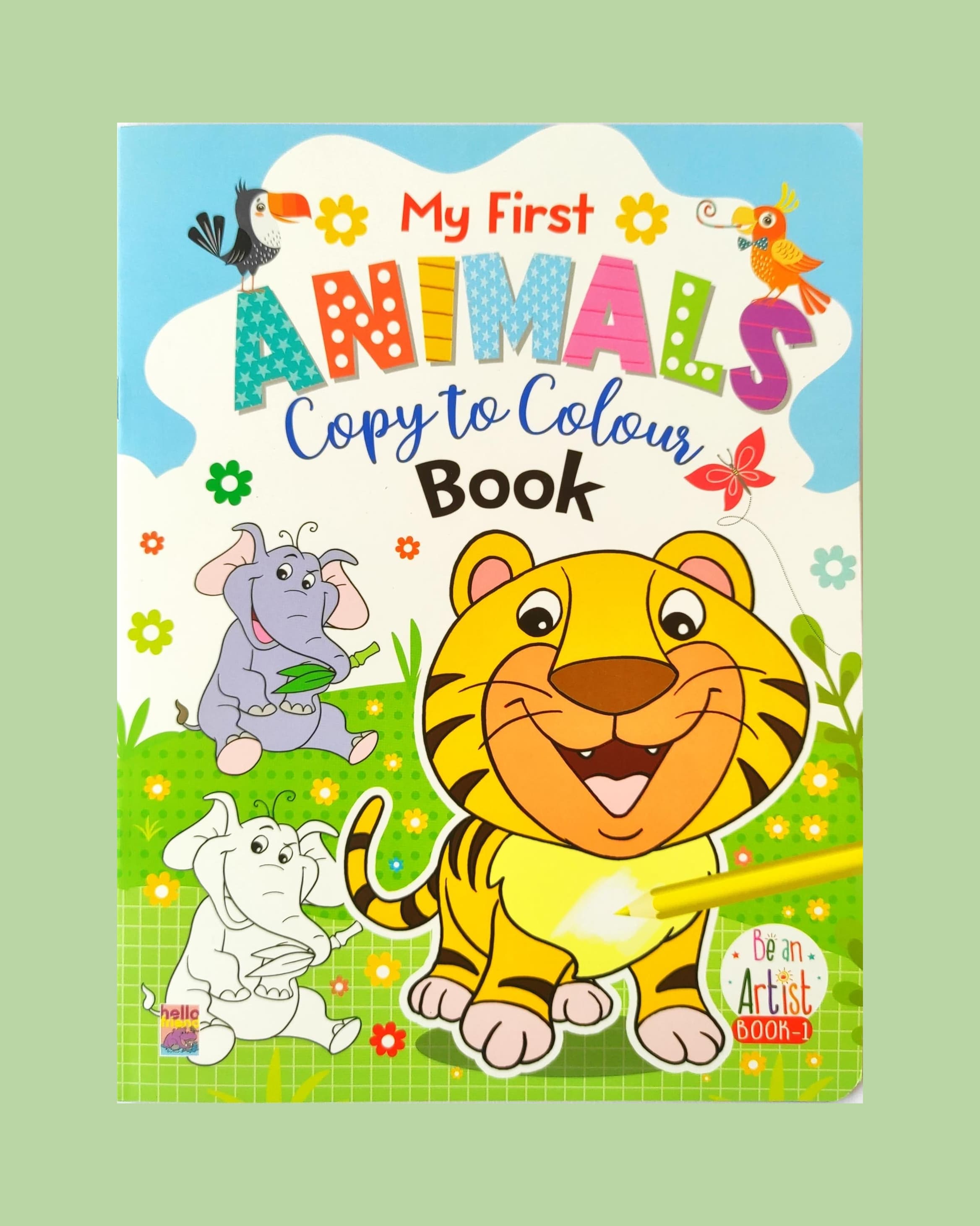 Hello Friends My First Animals Copy to Colour Book for Kids | Fun Animal Coloring & Early Learning Activity Book
