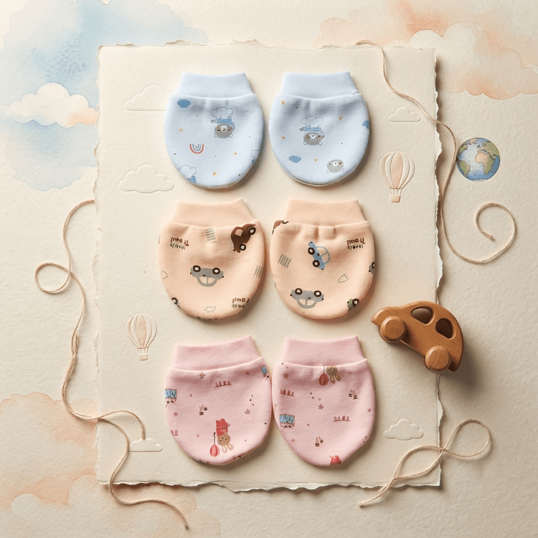 Simply Baby Mittens – Soft and Comfortable Hand Mittens for Babies, Pack of 3, Multi Color