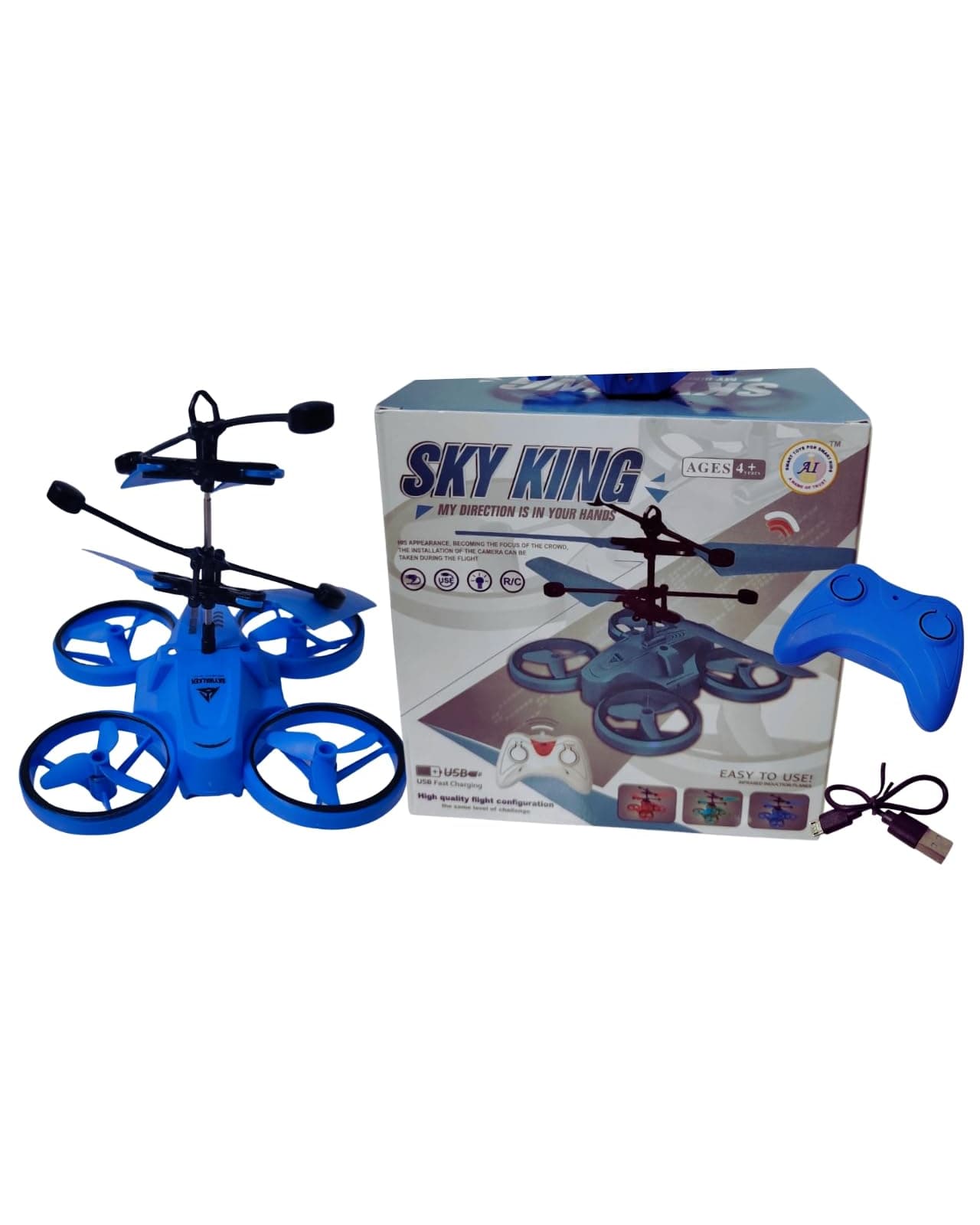 Sky Warrior RC Drone Toy for Kids Age 4+ | Easy Control Flying Drone with LED Lights & Adventure Play Fun