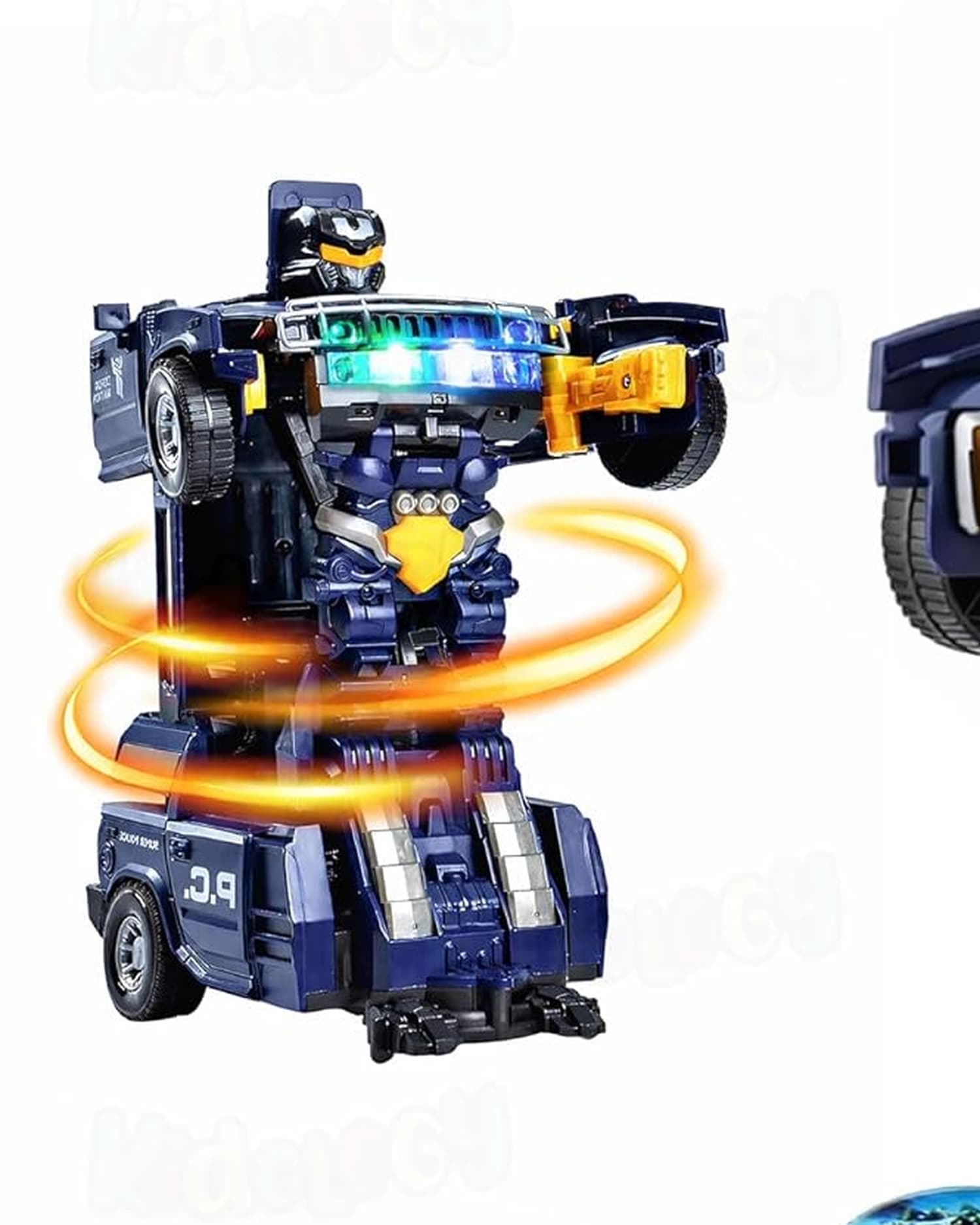 Transforming Robot Car With Light -Police Cars for Kids Super police Deformation Toy Blue Pack of 1