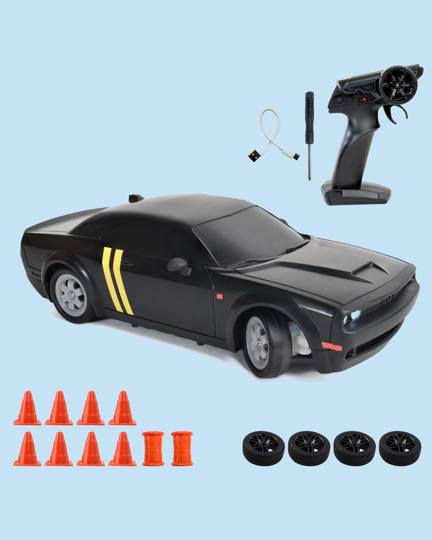 L.O.T Cars Shadow RC Drift Car Tarmac Black | High-Speed Remote Control Racing Car with Smooth Drift Action for Kids
