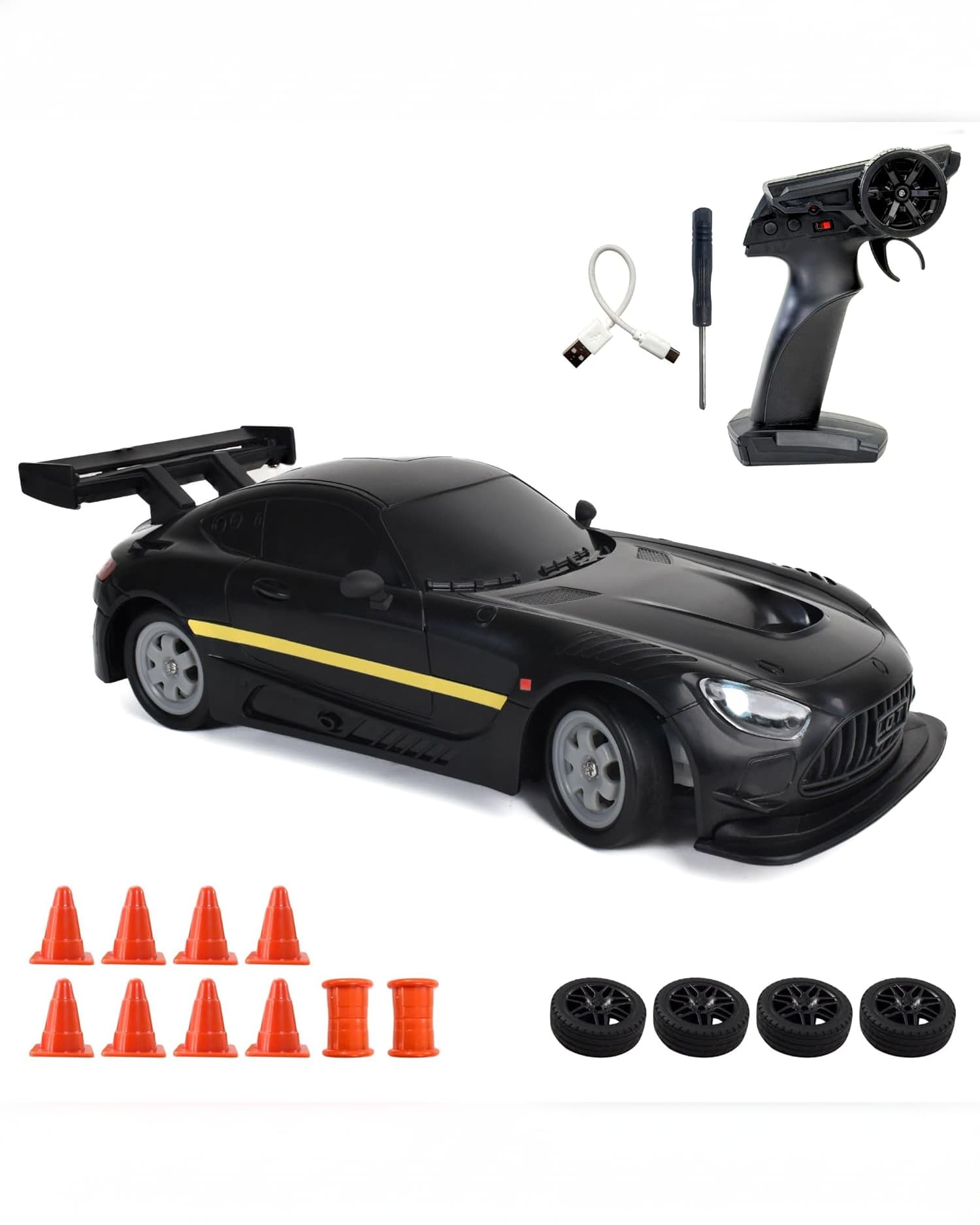 L.O.T Cars Shadow RC Drift Car Asphalt Black | High-Speed Remote Control Racing Car with Smooth Drift Action for Kids